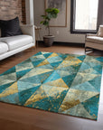 Addison Rugs Galon Teal Washable Indoor-Outdoor Rug