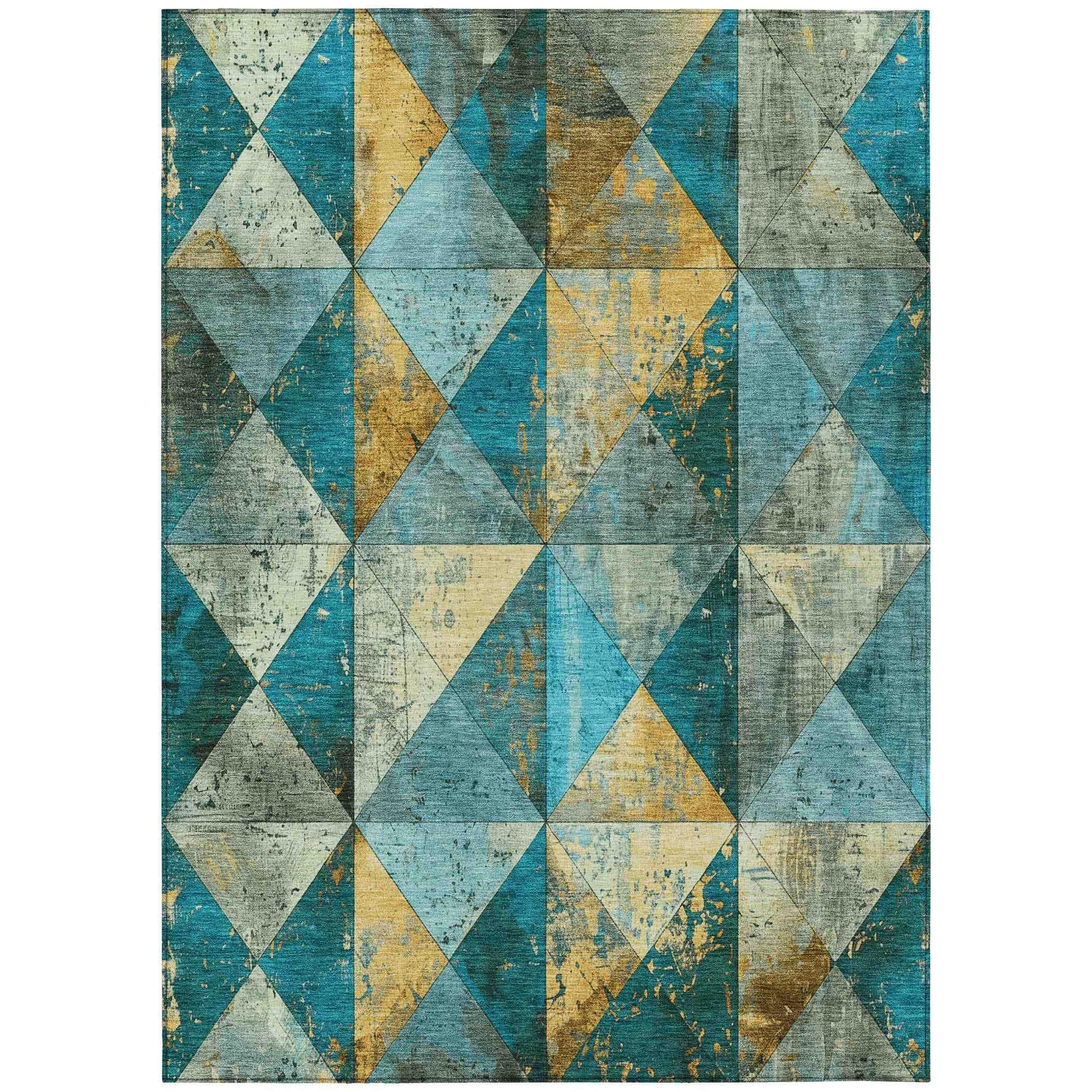 Addison Rugs Galon Teal Washable Indoor-Outdoor Rug