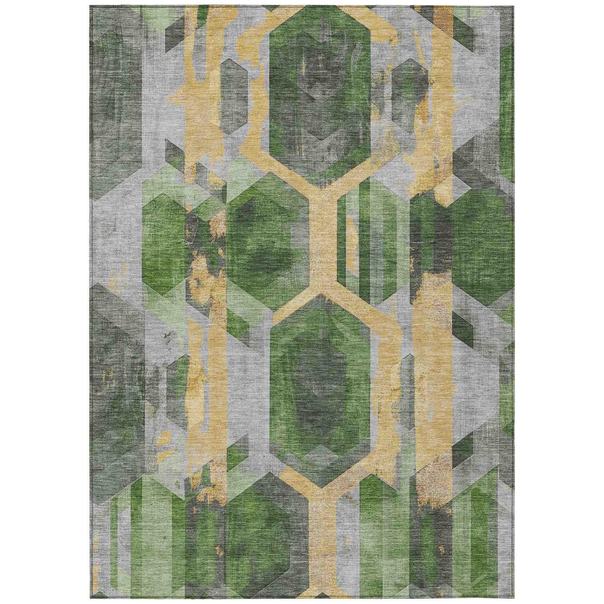 Addison Rugs Galor Green Washable Indoor-Outdoor Rug