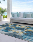 Addison Rugs Galor Teal Washable Indoor-Outdoor Rug