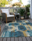 Addison Rugs Galor Teal Washable Indoor-Outdoor Rug