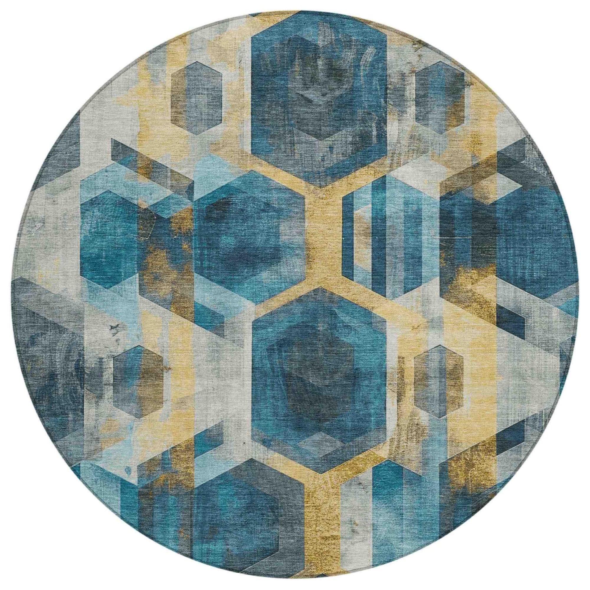 Addison Rugs Galor Teal Washable Indoor-Outdoor Rug