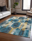 Addison Rugs Galor Teal Washable Indoor-Outdoor Rug