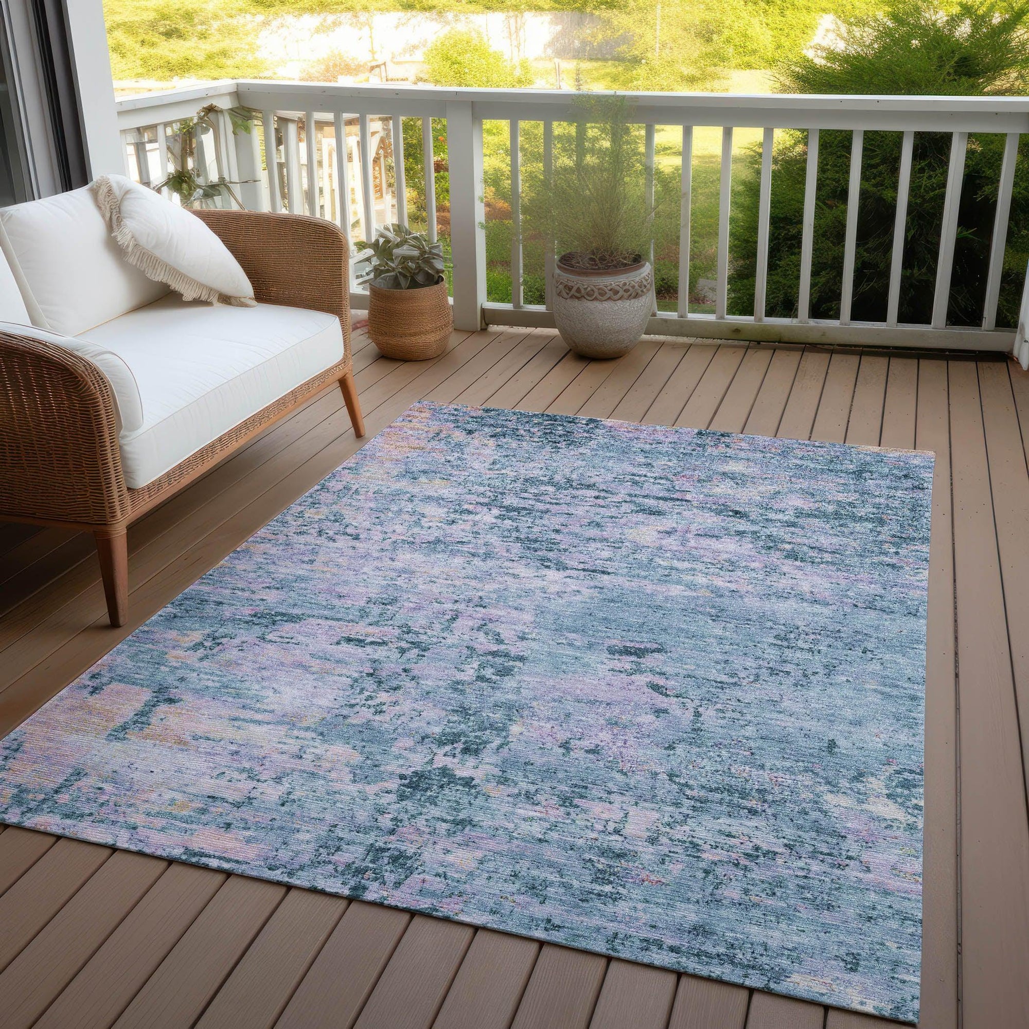 Addison Rugs Galora Blue Washable Indoor-Outdoor Rug