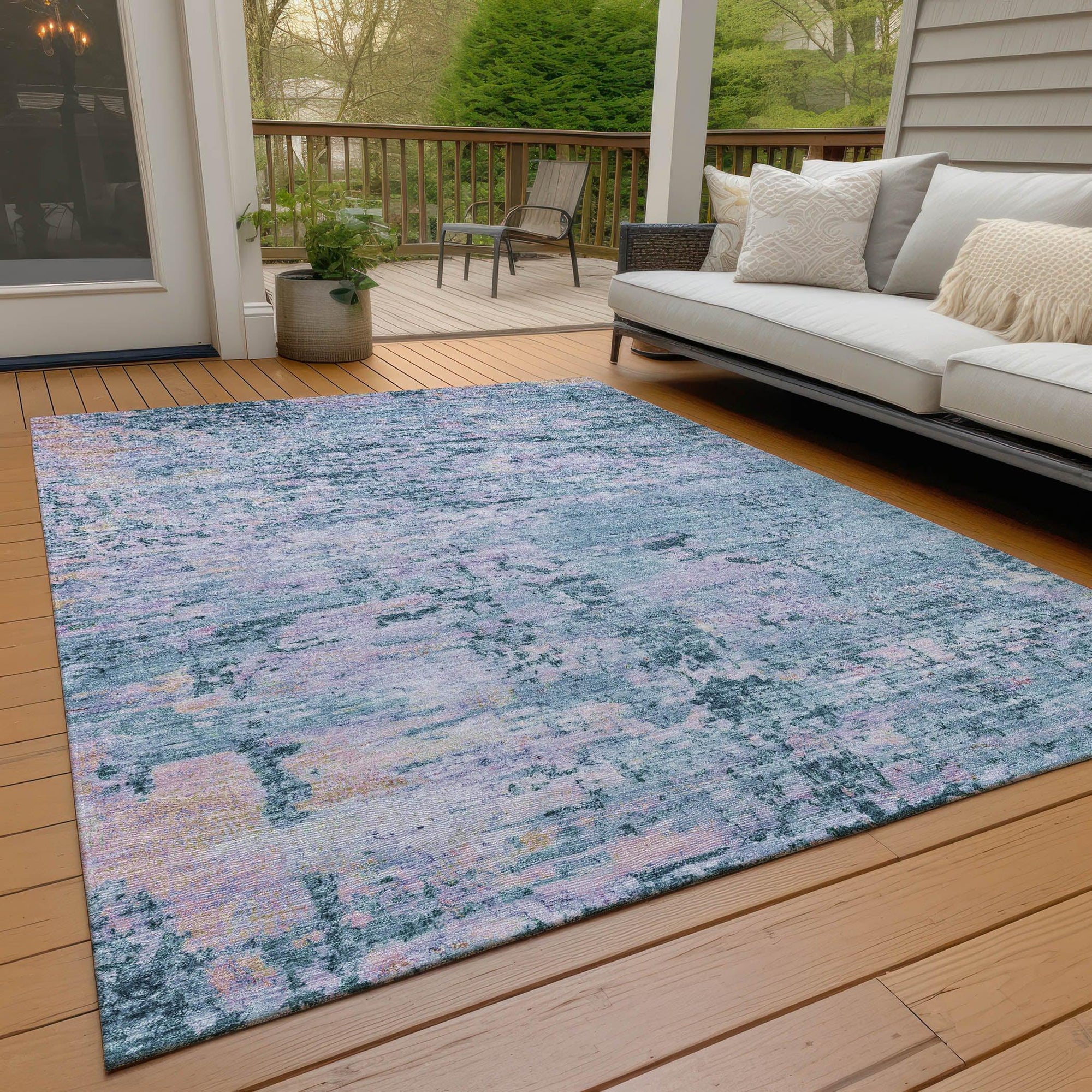 Addison Rugs Galora Blue Washable Indoor-Outdoor Rug
