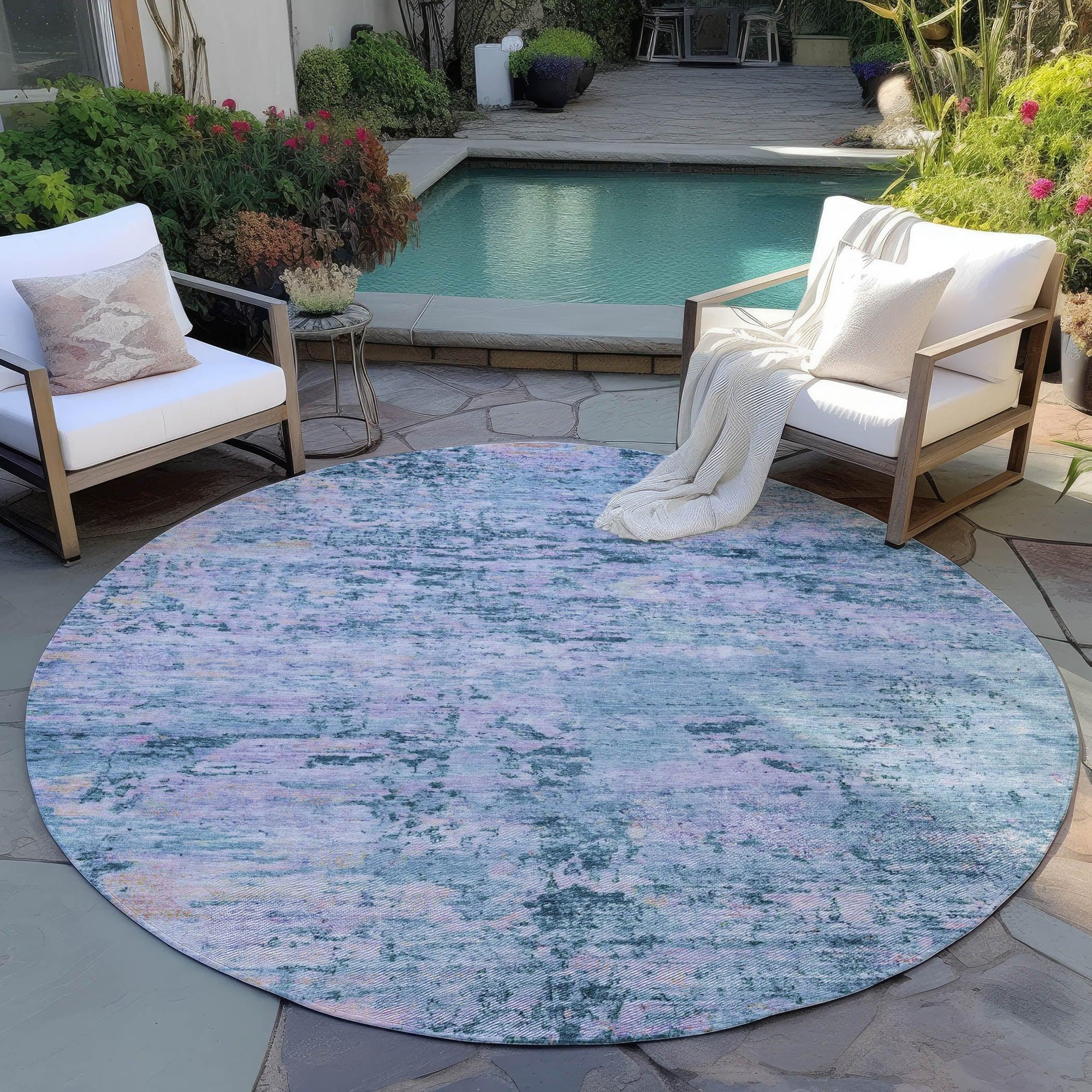 Addison Rugs Galora Blue Washable Indoor-Outdoor Rug