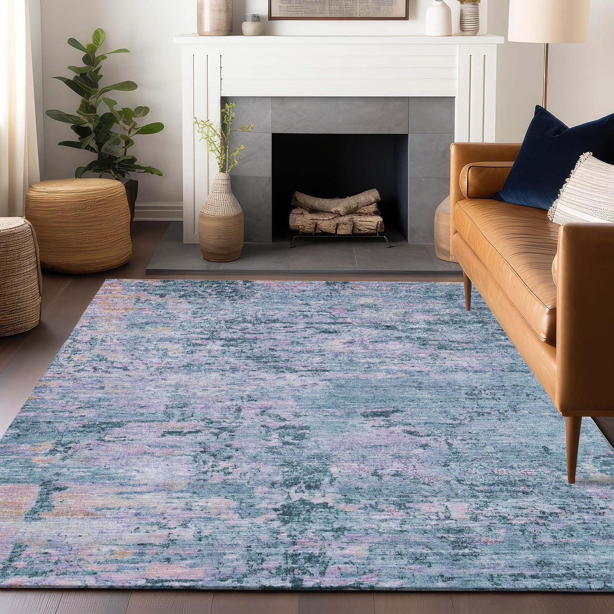 Addison Rugs Galora Blue Washable Indoor-Outdoor Rug