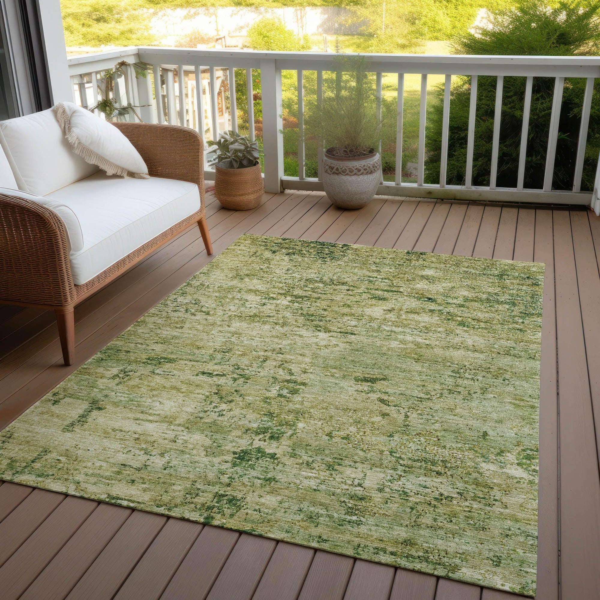 Addison Rugs Galora Green Washable Indoor-Outdoor Rug