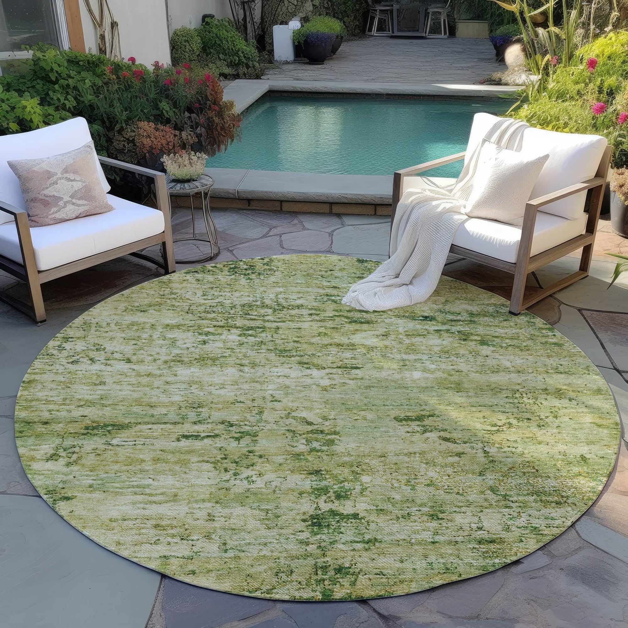 Addison Rugs Galora Green Washable Indoor-Outdoor Rug