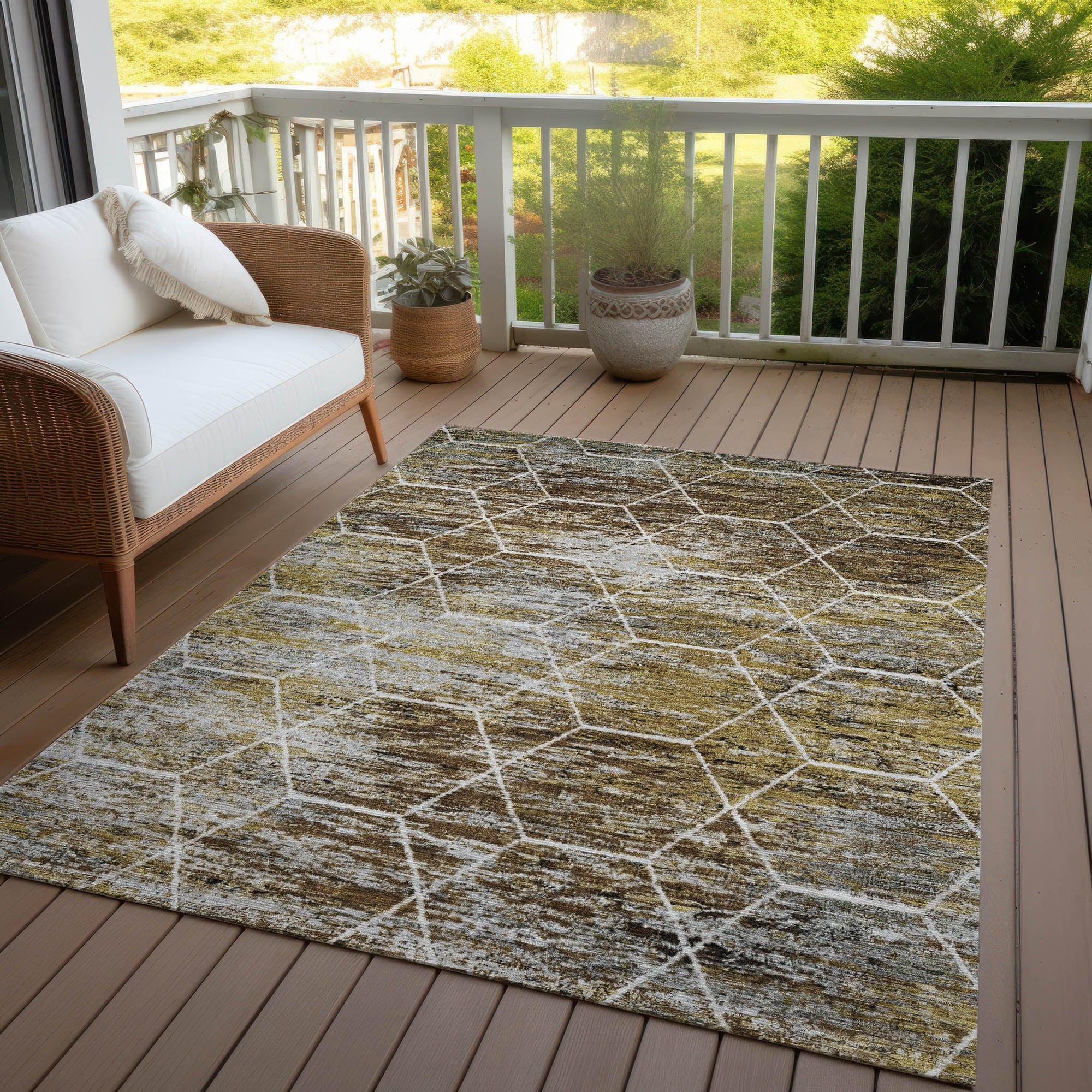 Addison Rugs Galyn Brown Washable Indoor-Outdoor Rug