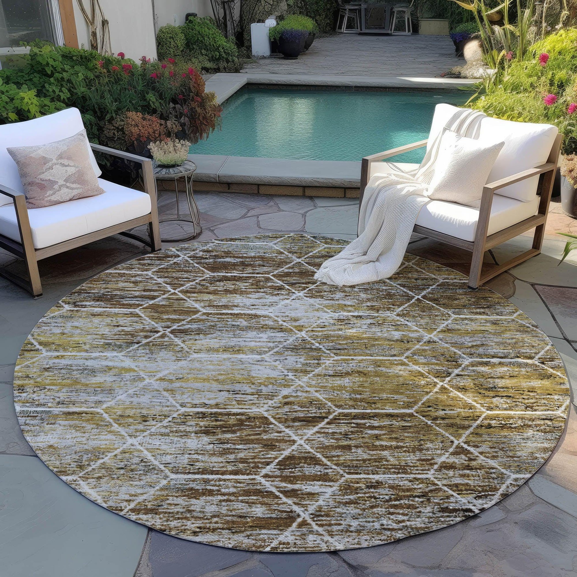 Addison Rugs Galyn Brown Washable Indoor-Outdoor Rug