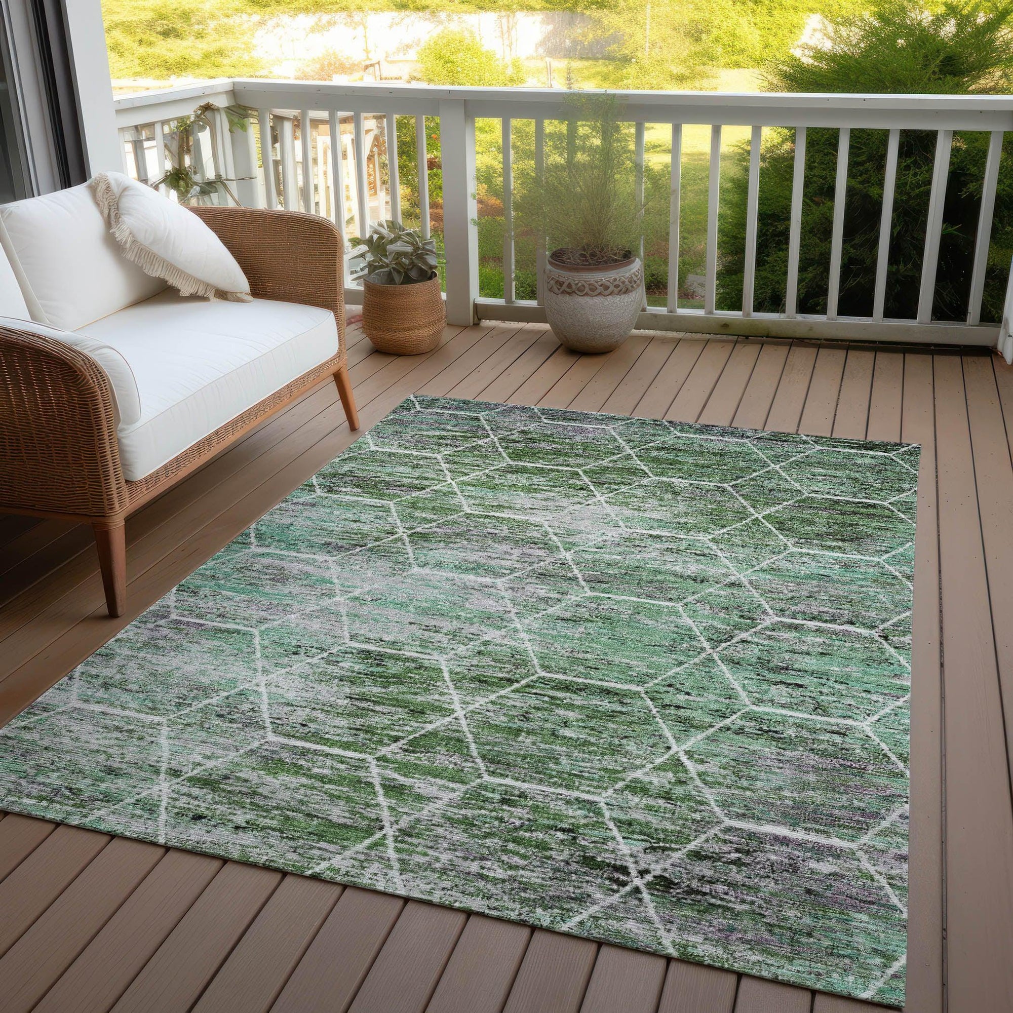 Addison Rugs Galyn Green Washable Indoor-Outdoor Rug