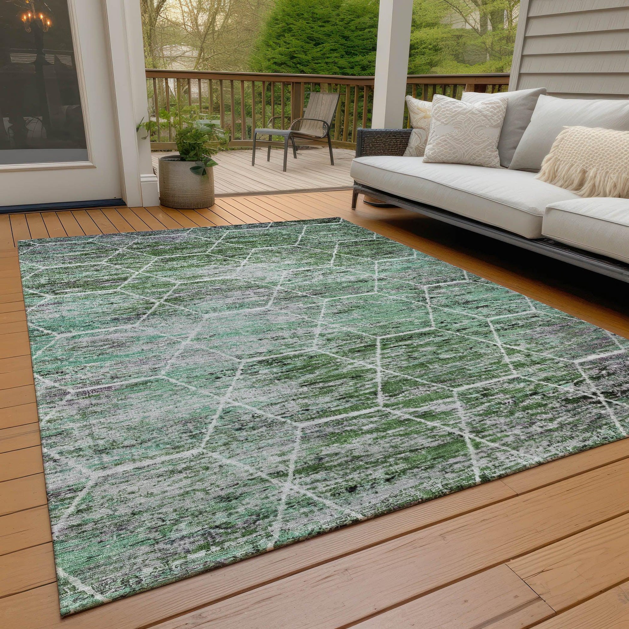 Addison Rugs Galyn Green Washable Indoor-Outdoor Rug
