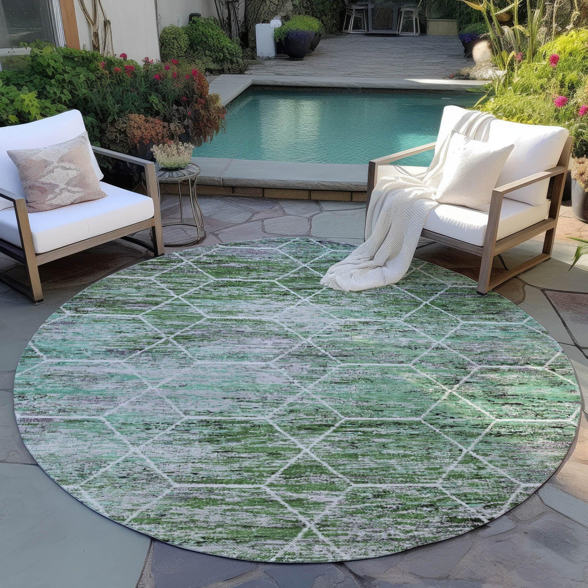 Addison Rugs Galyn Green Washable Indoor-Outdoor Rug
