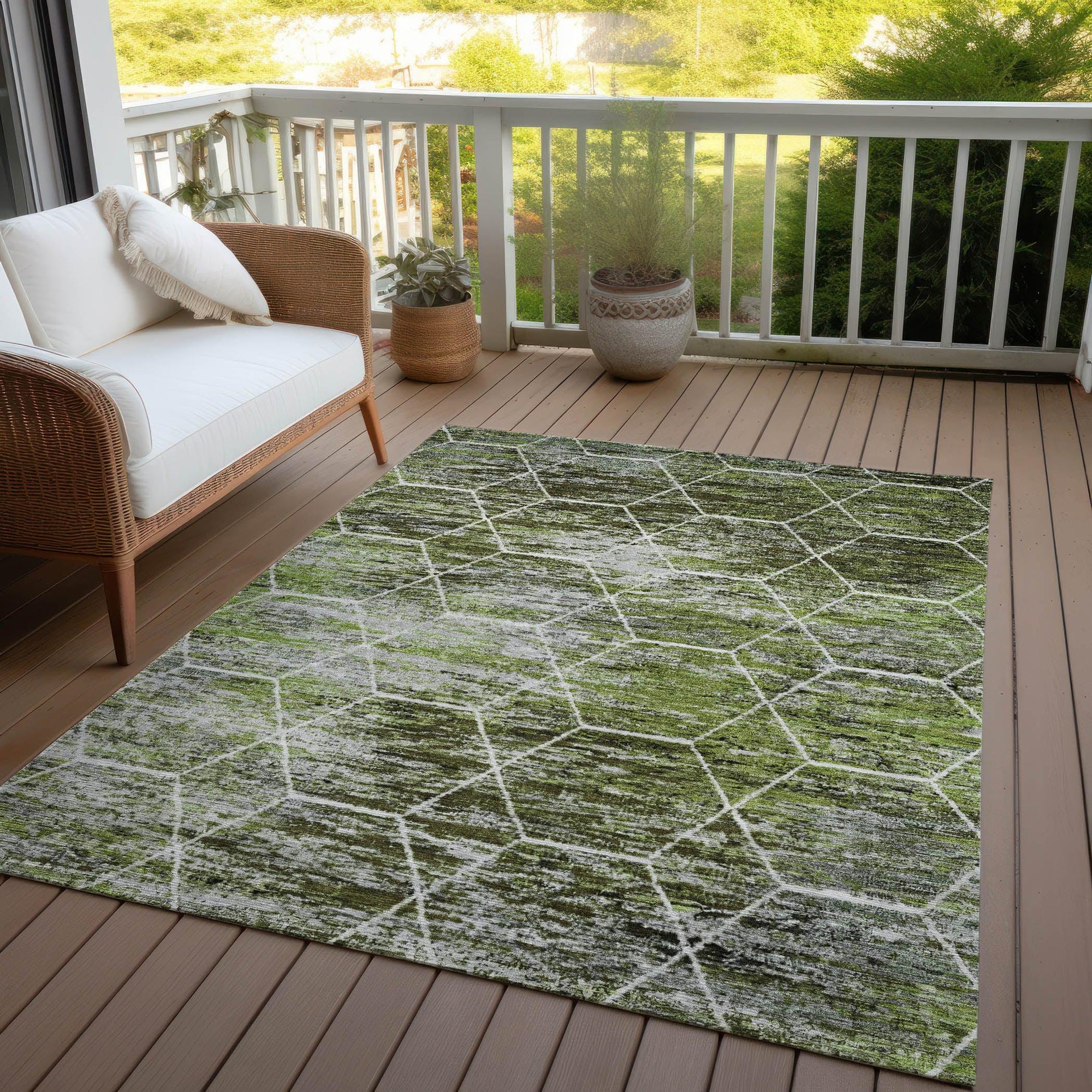 Addison Rugs Galyn Olive Washable Indoor-Outdoor Rug