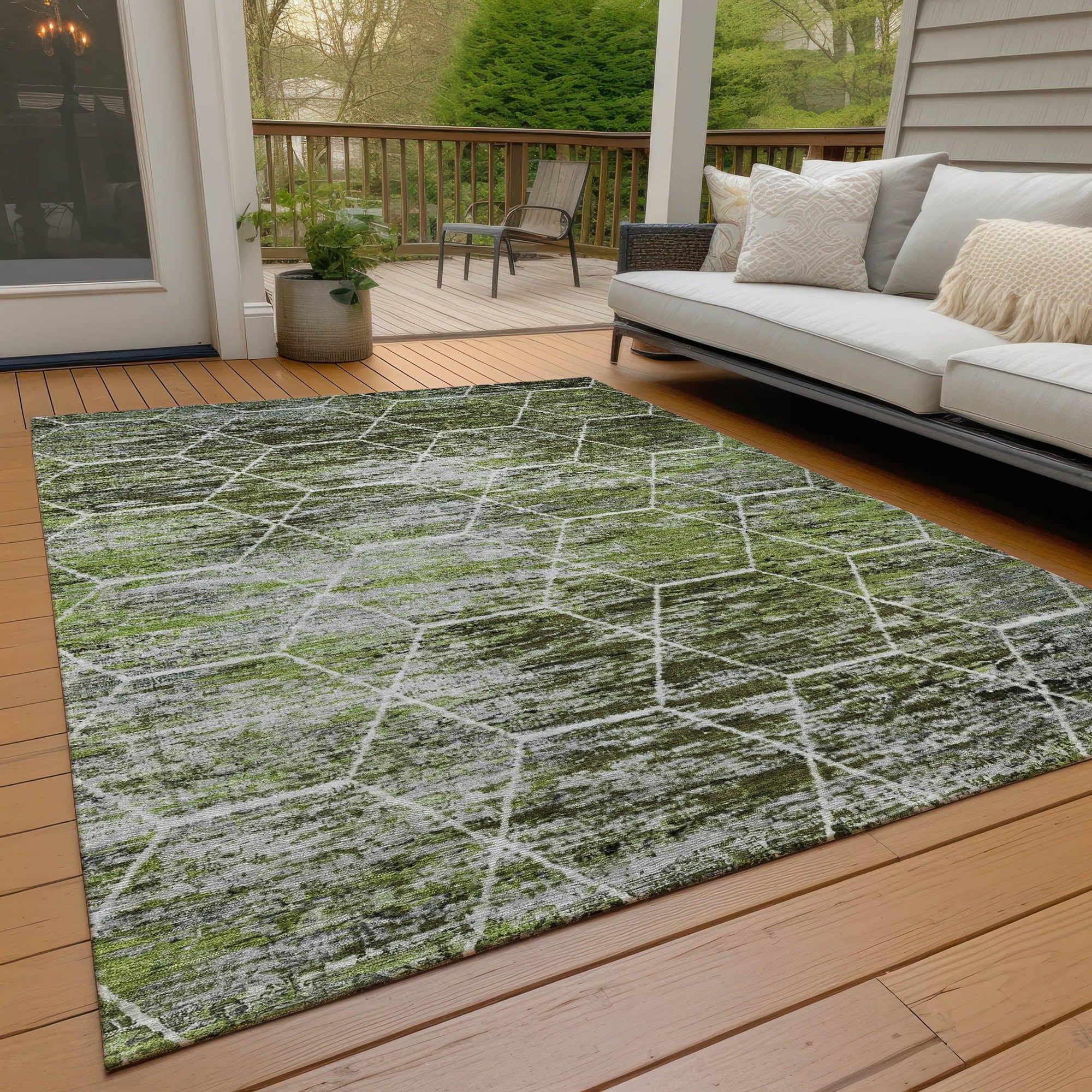 Addison Rugs Galyn Olive Washable Indoor-Outdoor Rug