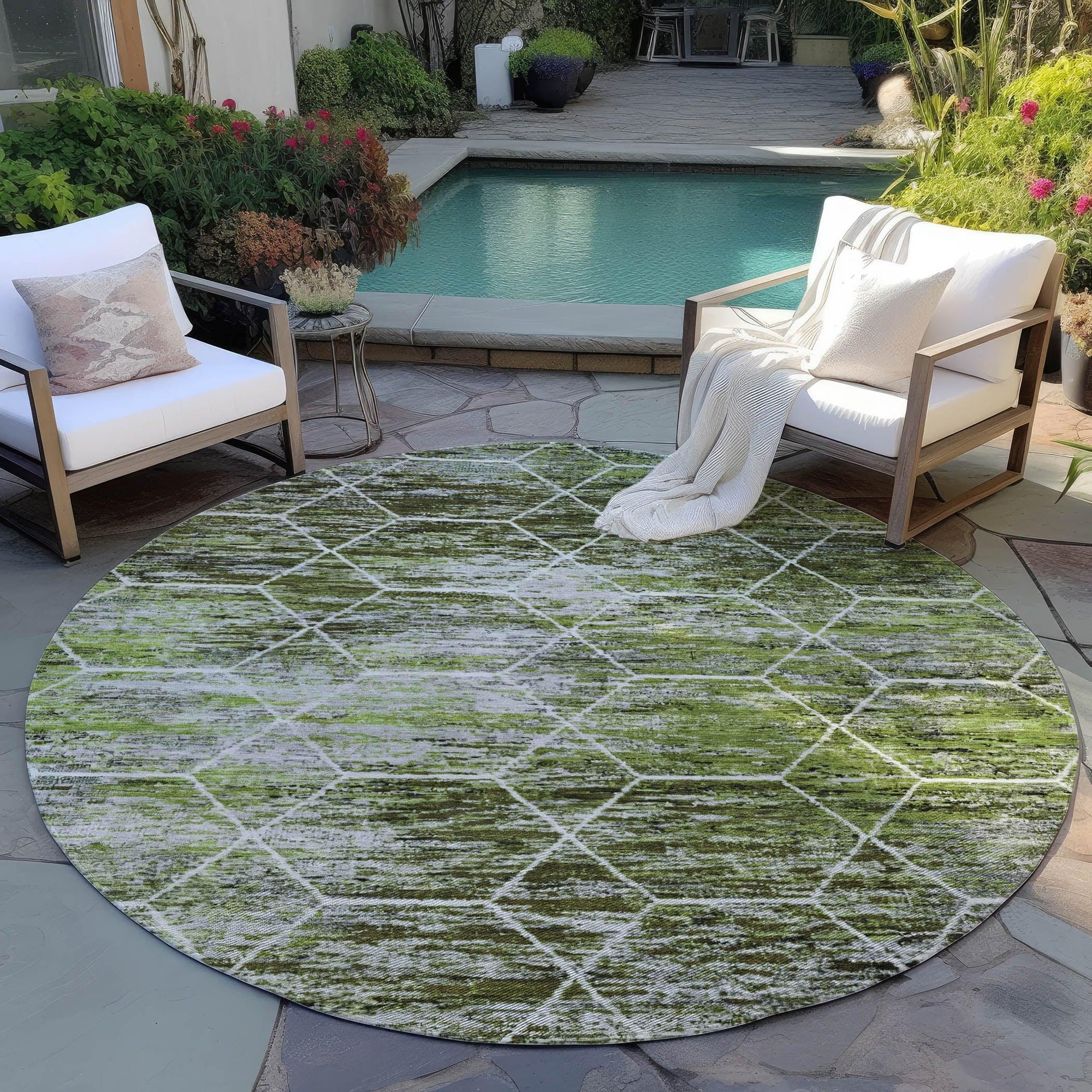 Addison Rugs Galyn Olive Washable Indoor-Outdoor Rug