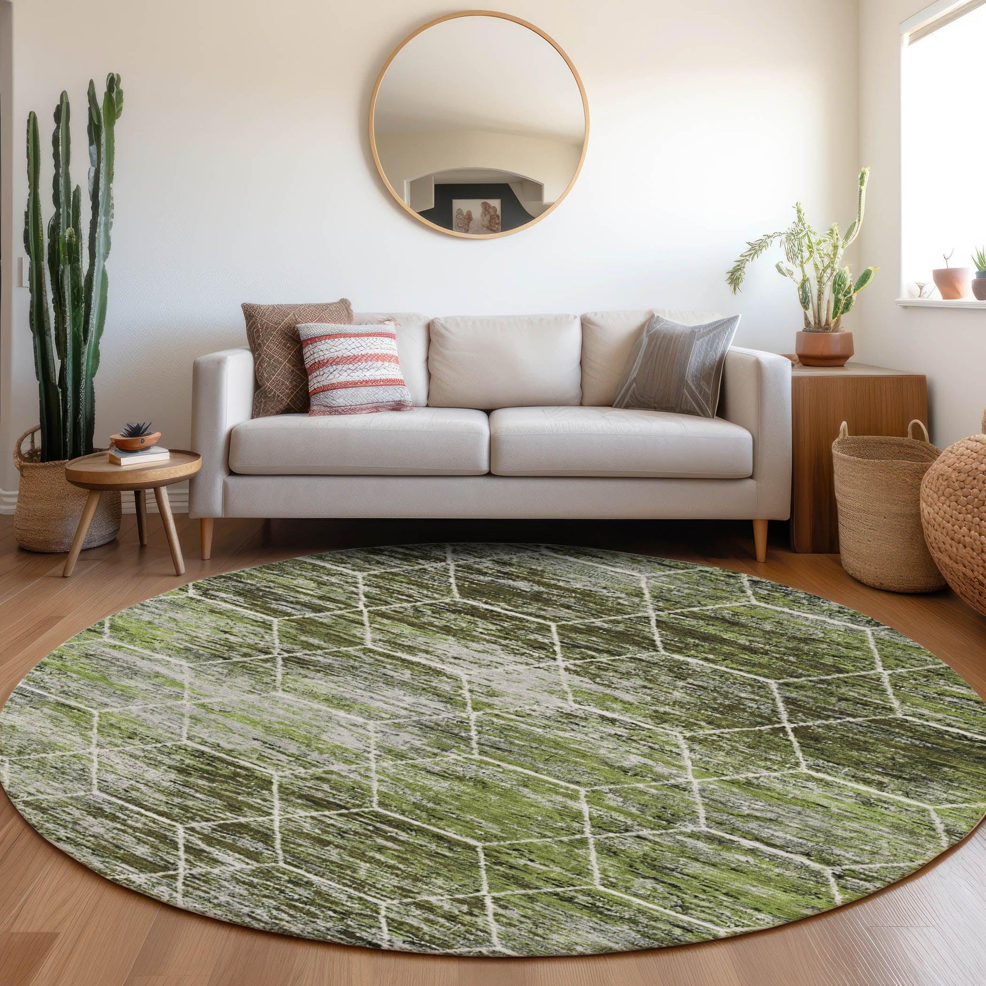 Addison Rugs Galyn Olive Washable Indoor-Outdoor Rug