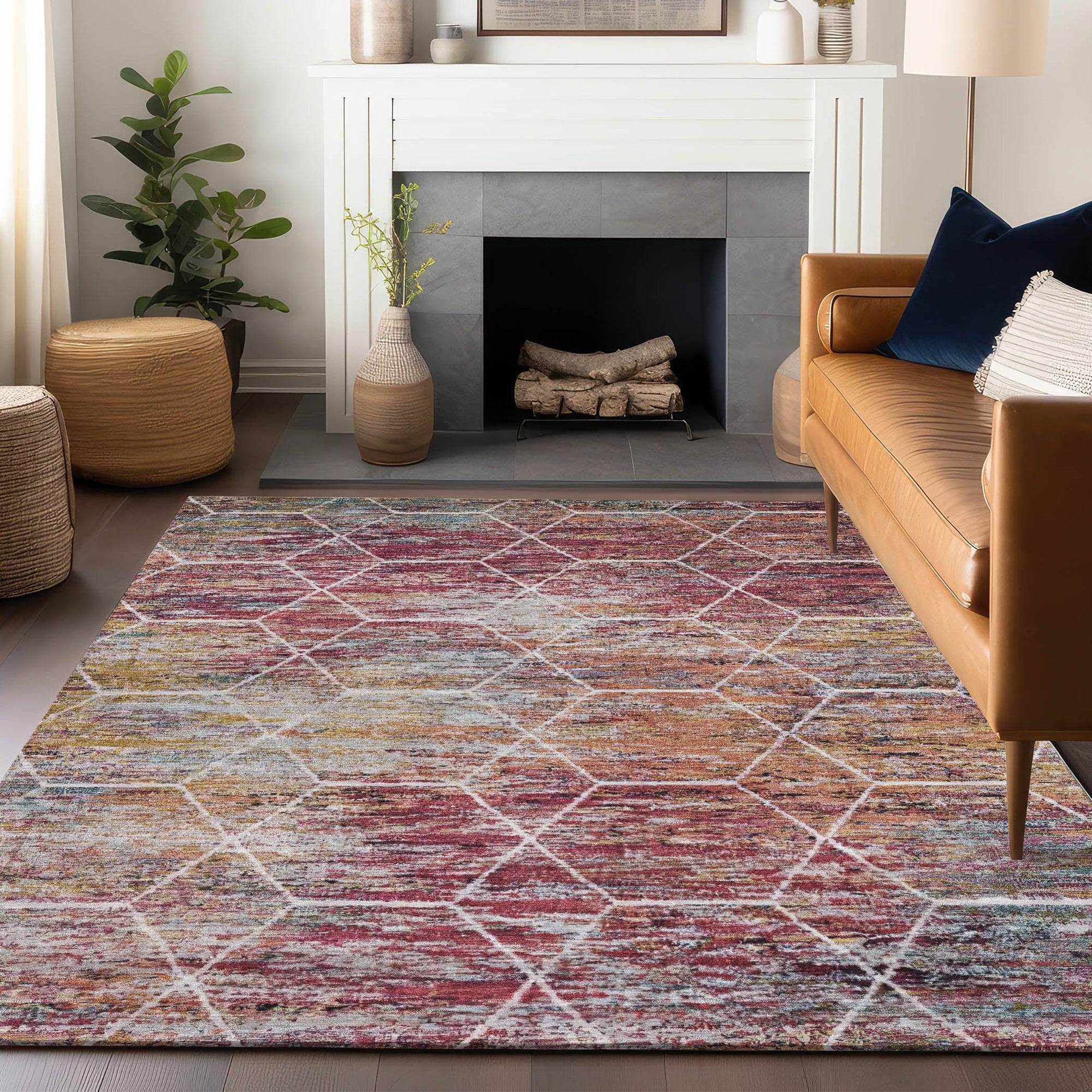 Addison Rugs Galyn Pink Washable Indoor-Outdoor Rug