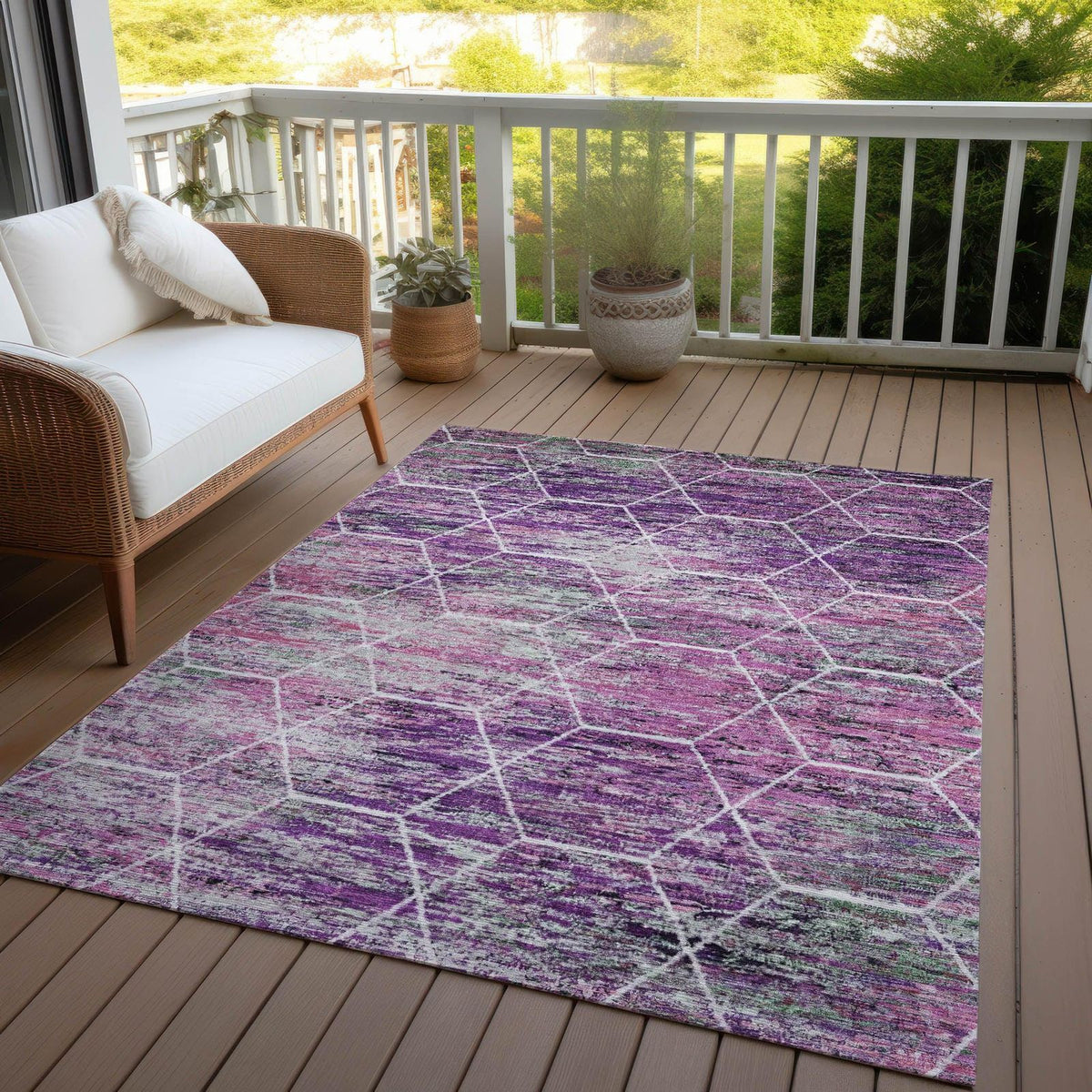 Addison Rugs Galyn Purple Washable Indoor-Outdoor Rug