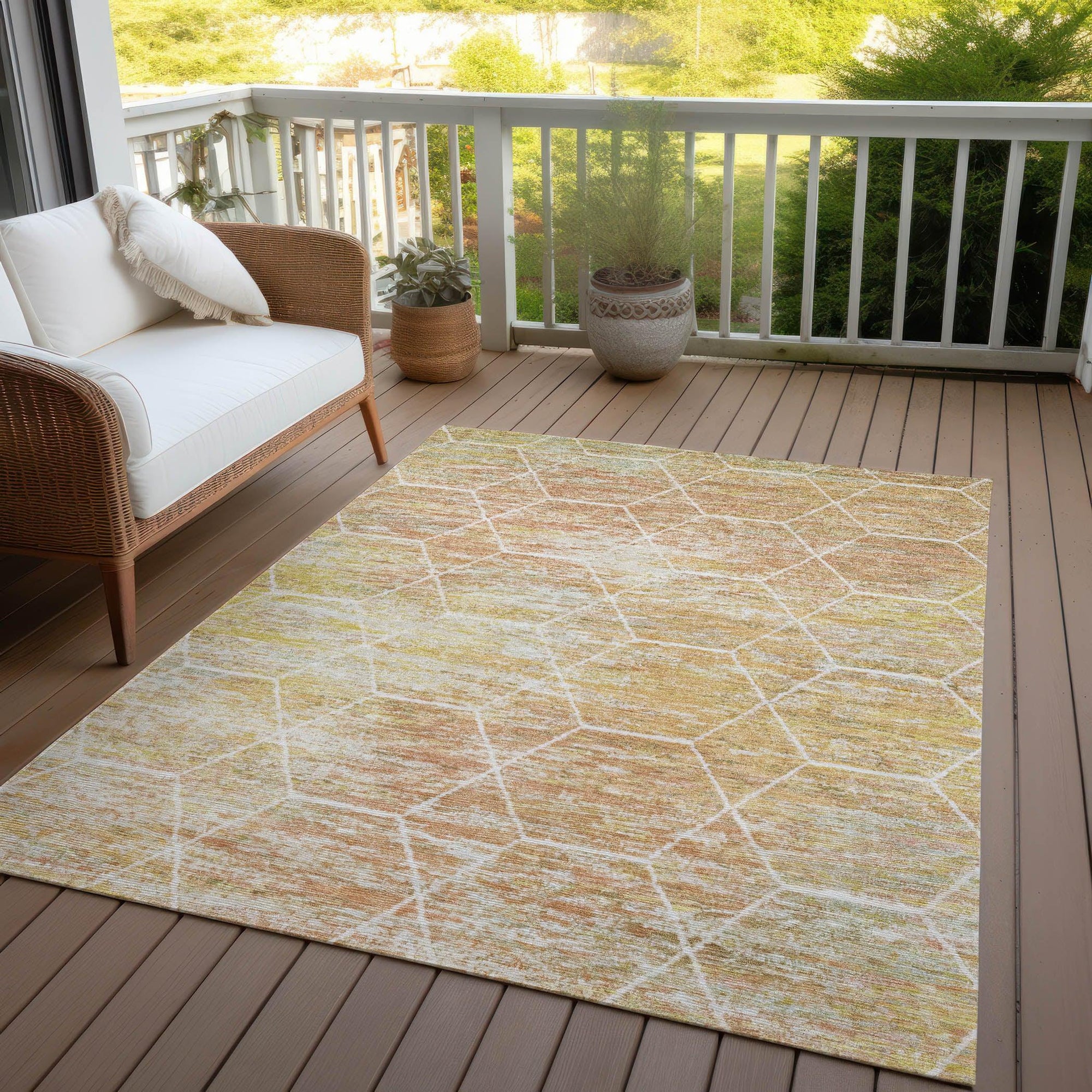 Addison Rugs Galyn Orange Washable Indoor-Outdoor Rug