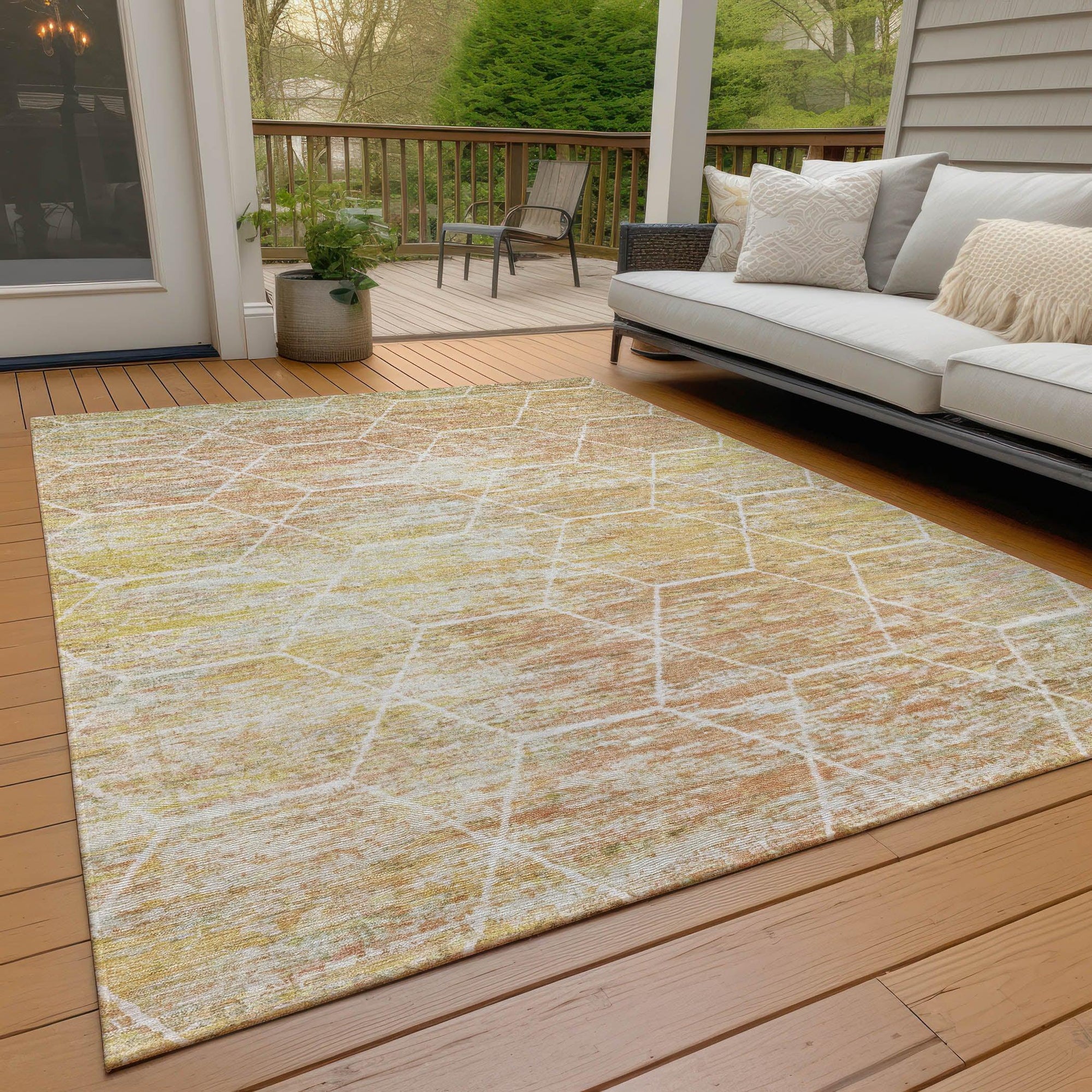 Addison Rugs Galyn Orange Washable Indoor-Outdoor Rug