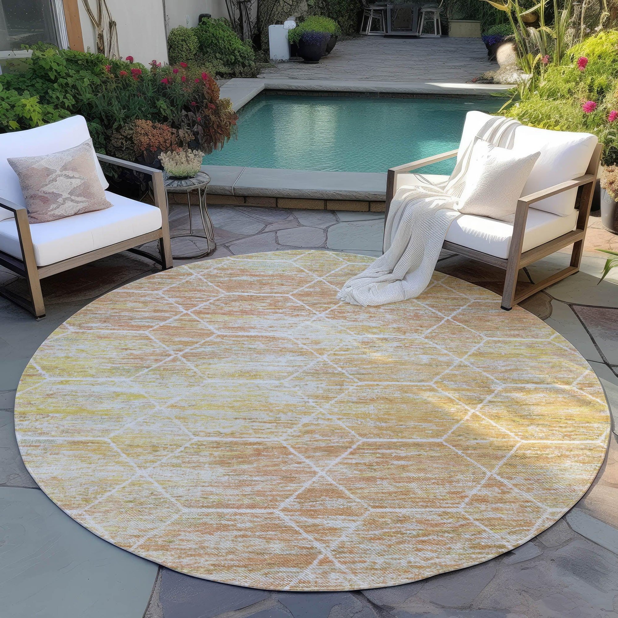 Addison Rugs Galyn Orange Washable Indoor-Outdoor Rug