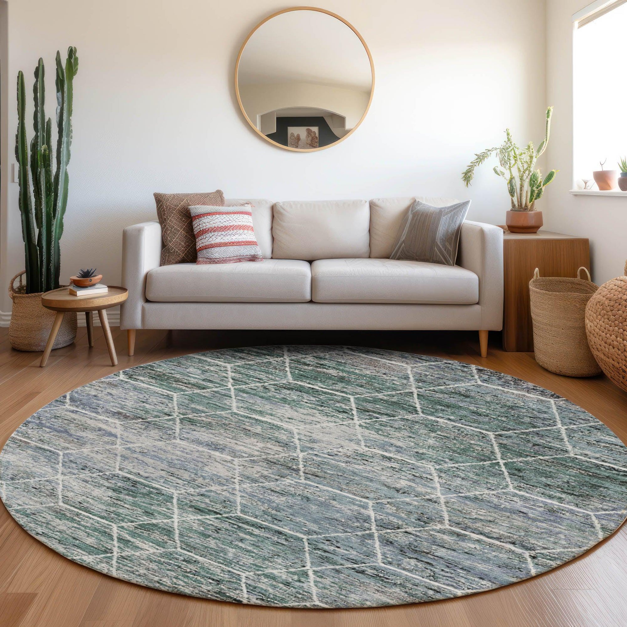 Addison Rugs Galyn Teal Washable Indoor-Outdoor Rug