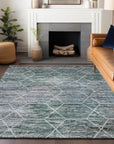 Addison Rugs Galyn Teal Washable Indoor-Outdoor Rug