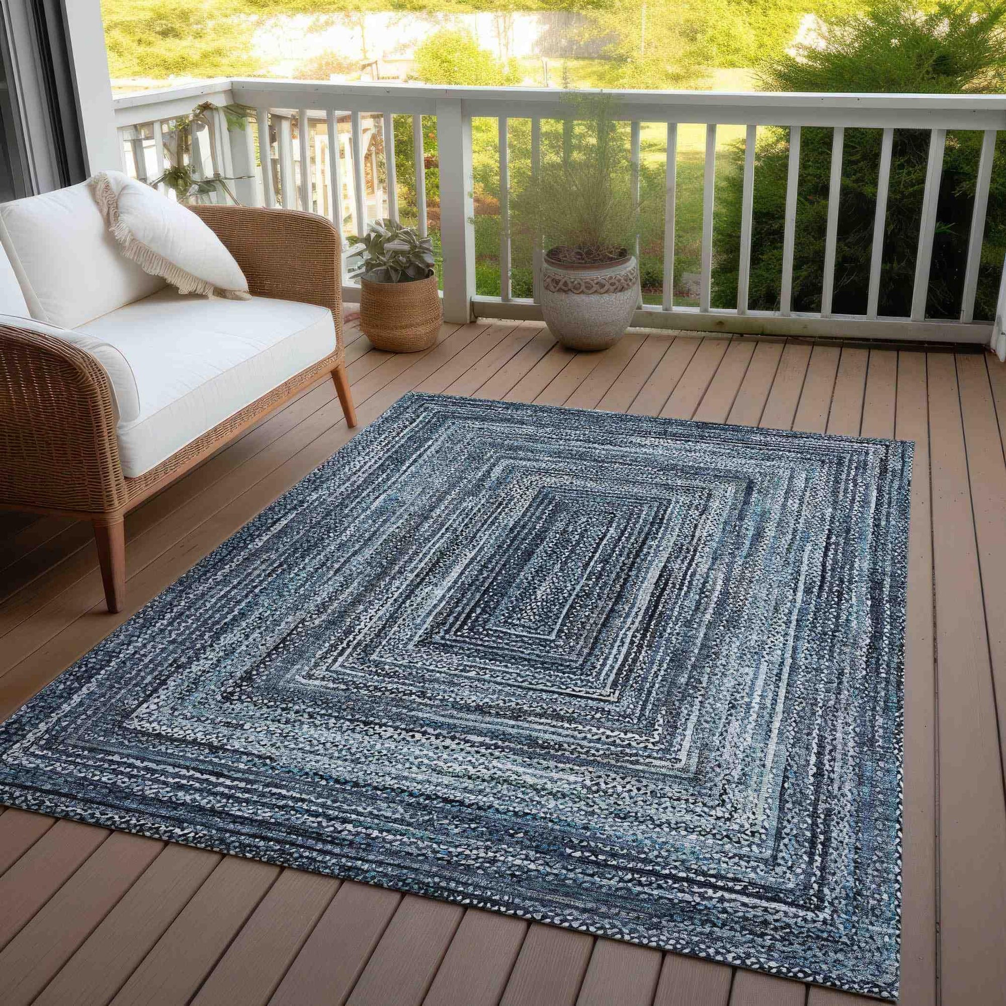 Addison Rugs Haelanor Blue Washable Indoor-Outdoor Rug