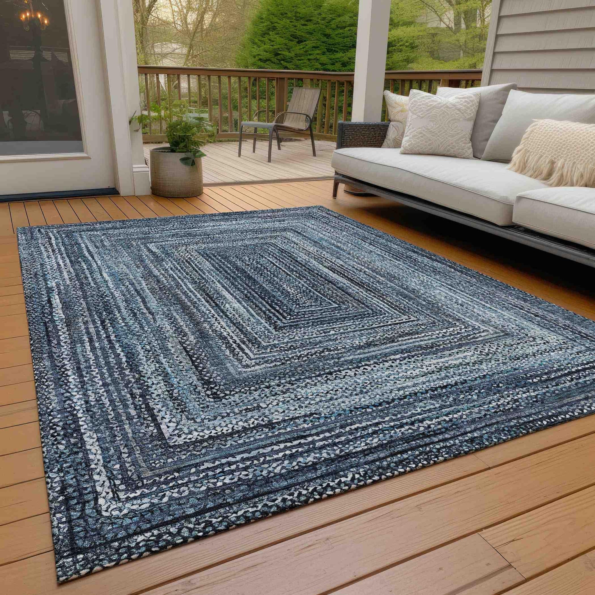 Addison Rugs Haelanor Blue Washable Indoor-Outdoor Rug