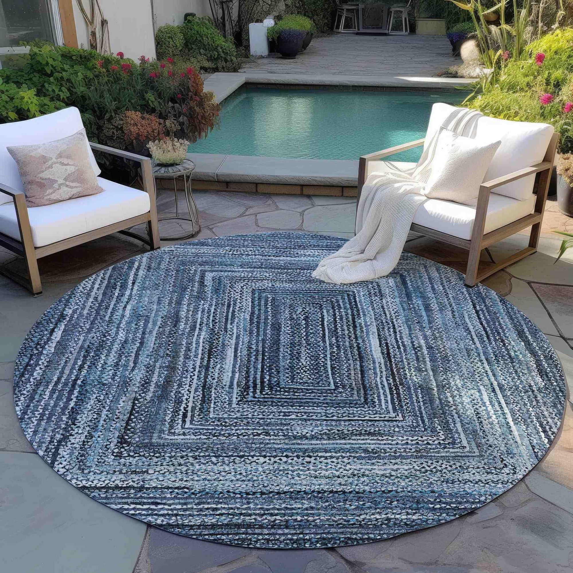 Addison Rugs Haelanor Blue Washable Indoor-Outdoor Rug