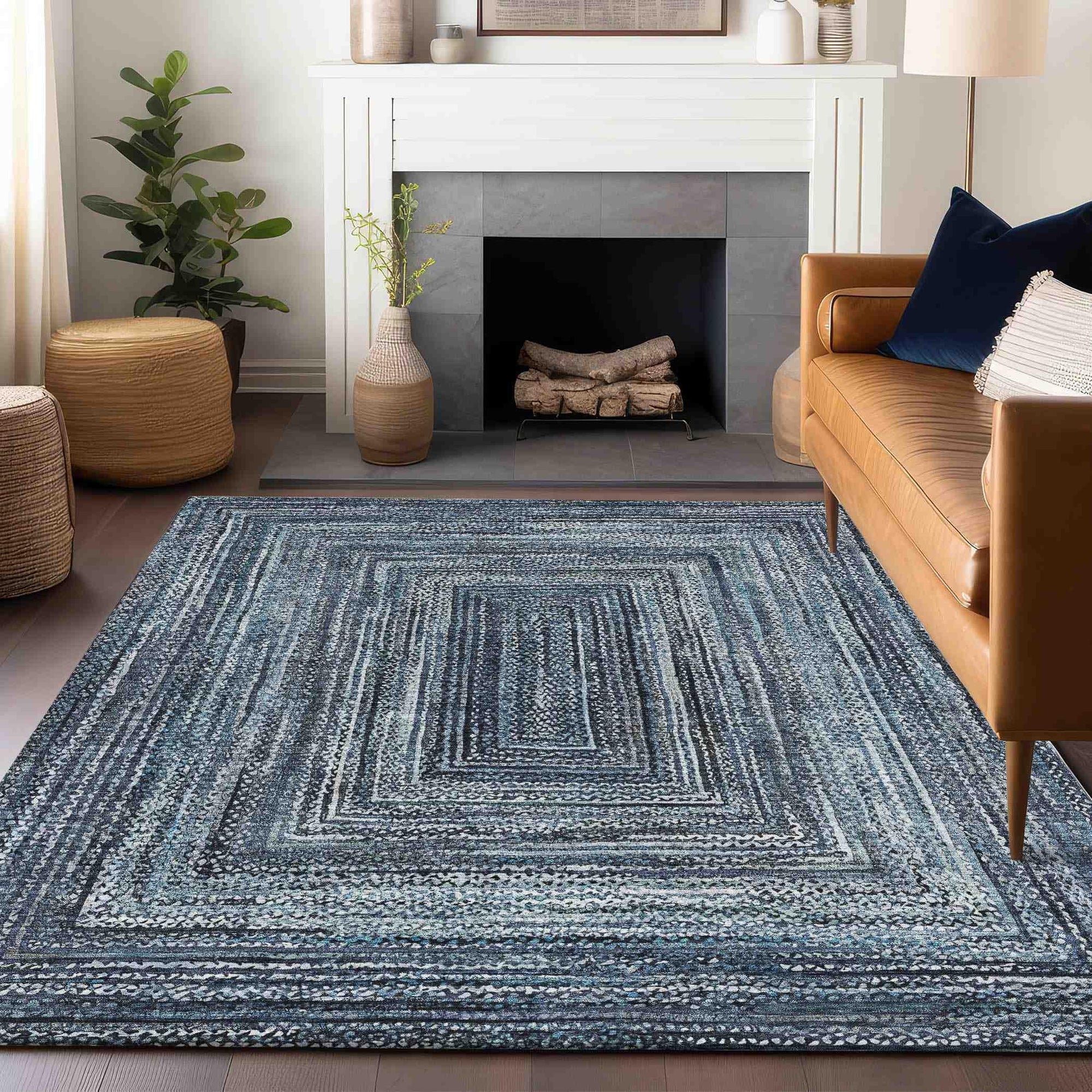 Addison Rugs Haelanor Blue Washable Indoor-Outdoor Rug