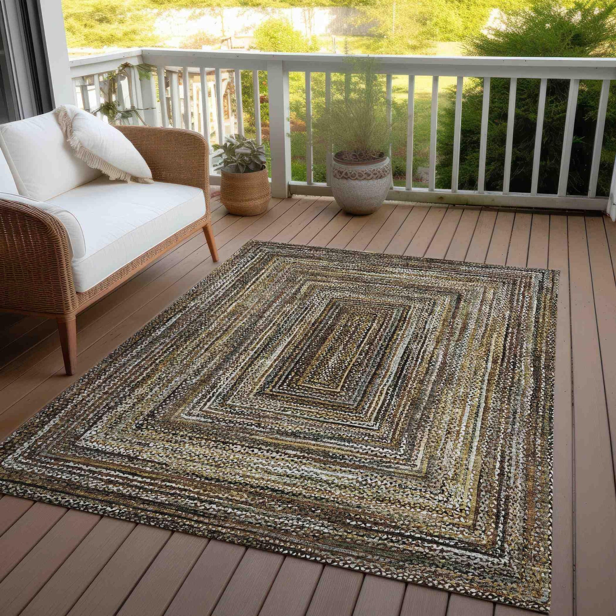 Addison Rugs Haelanor Brown Washable Indoor-Outdoor Rug