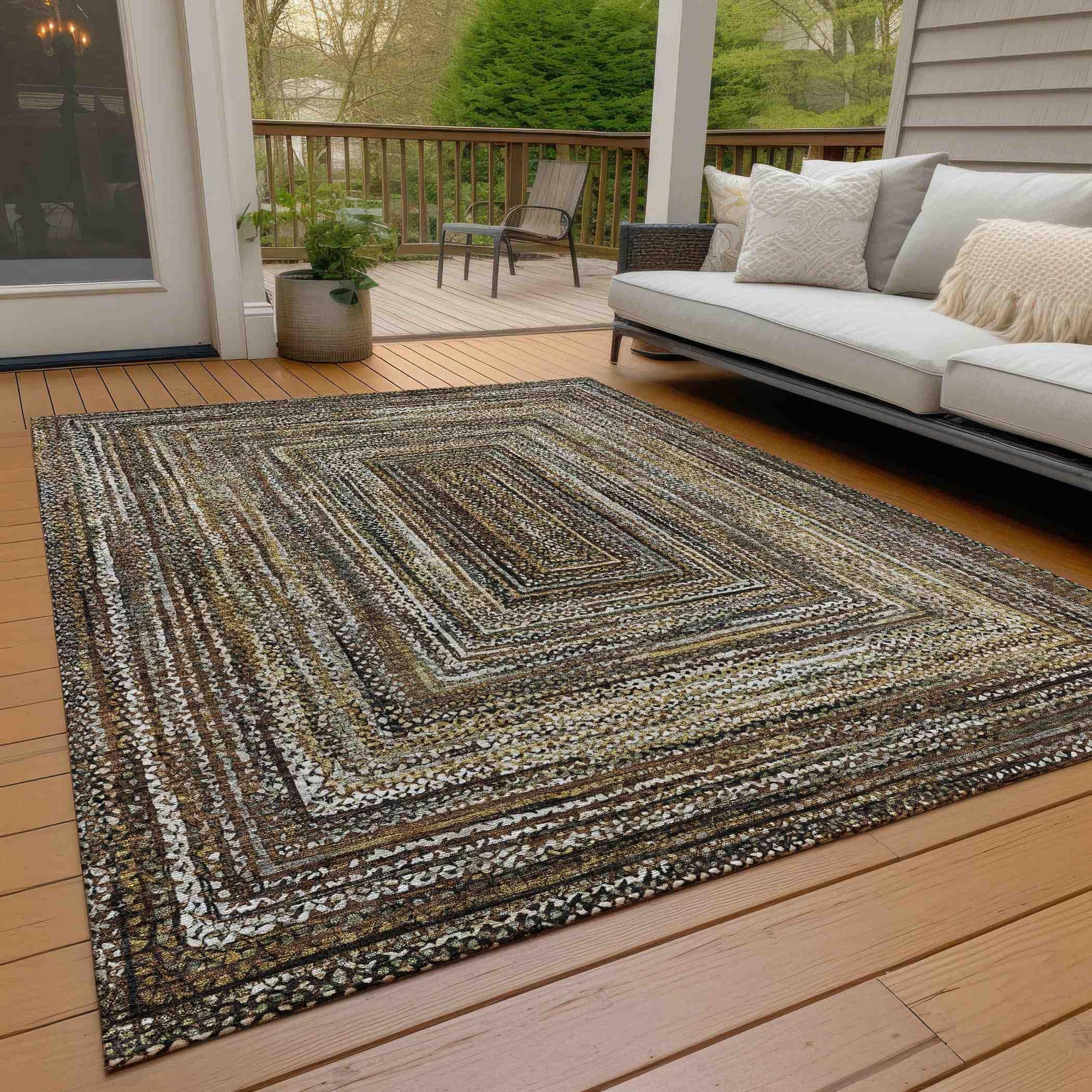 Addison Rugs Haelanor Brown Washable Indoor-Outdoor Rug