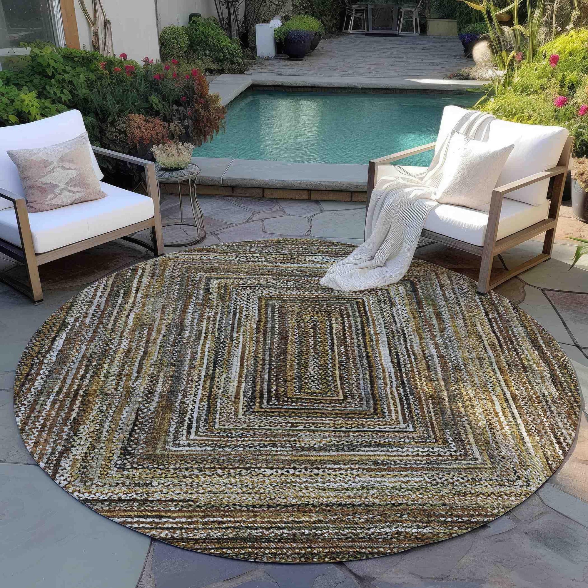 Addison Rugs Haelanor Brown Washable Indoor-Outdoor Rug