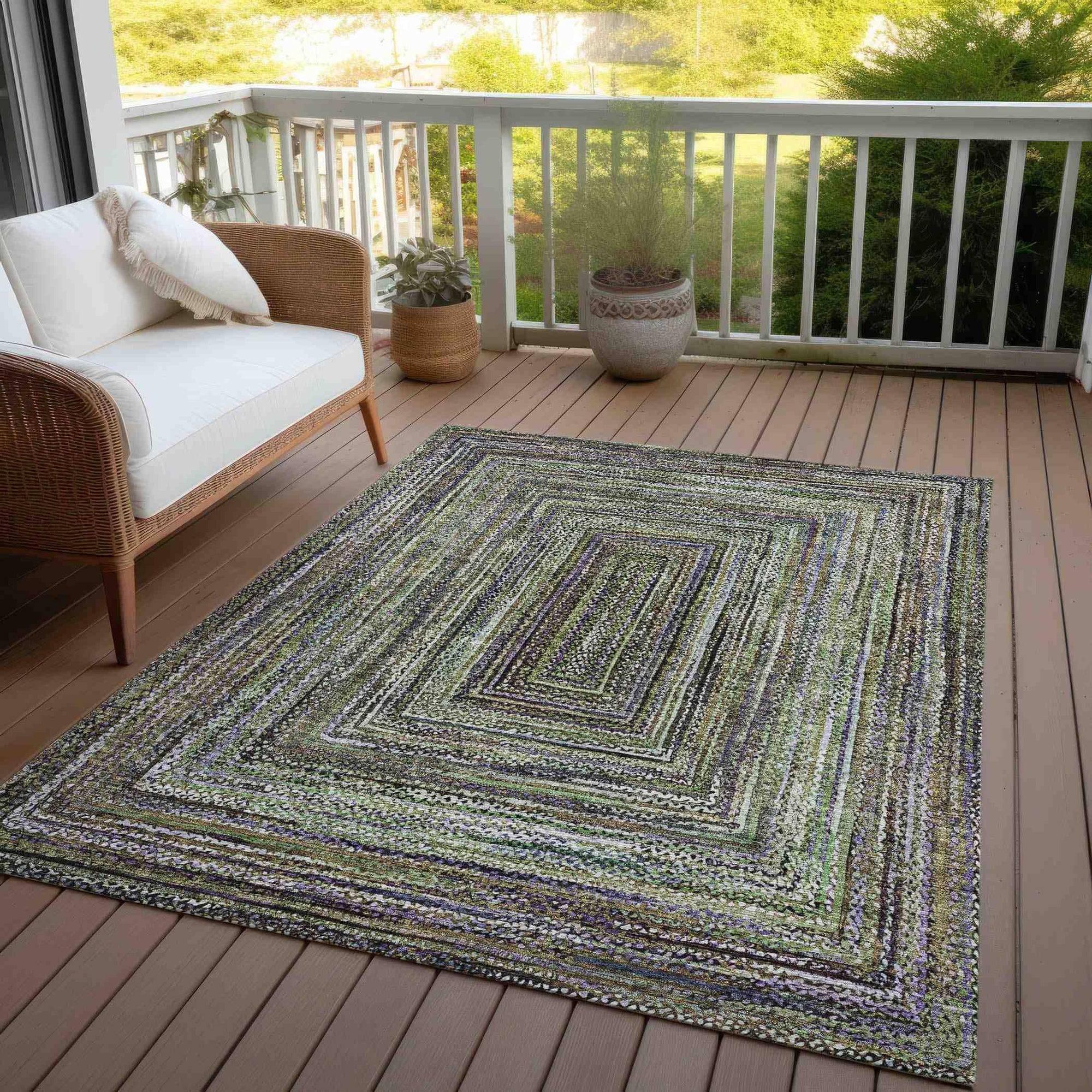 Addison Rugs Haelanor Green Washable Indoor-Outdoor Rug