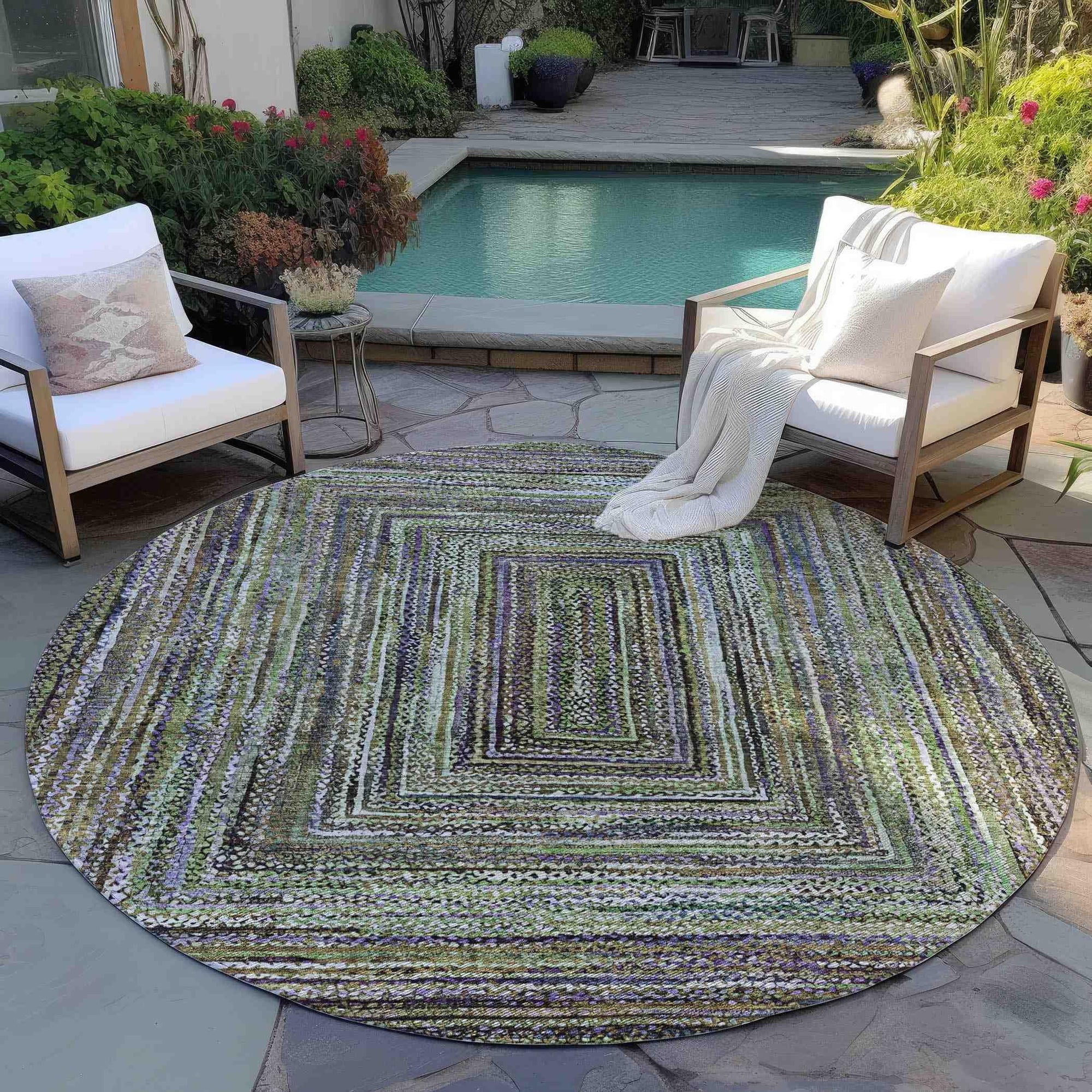 Addison Rugs Haelanor Green Washable Indoor-Outdoor Rug