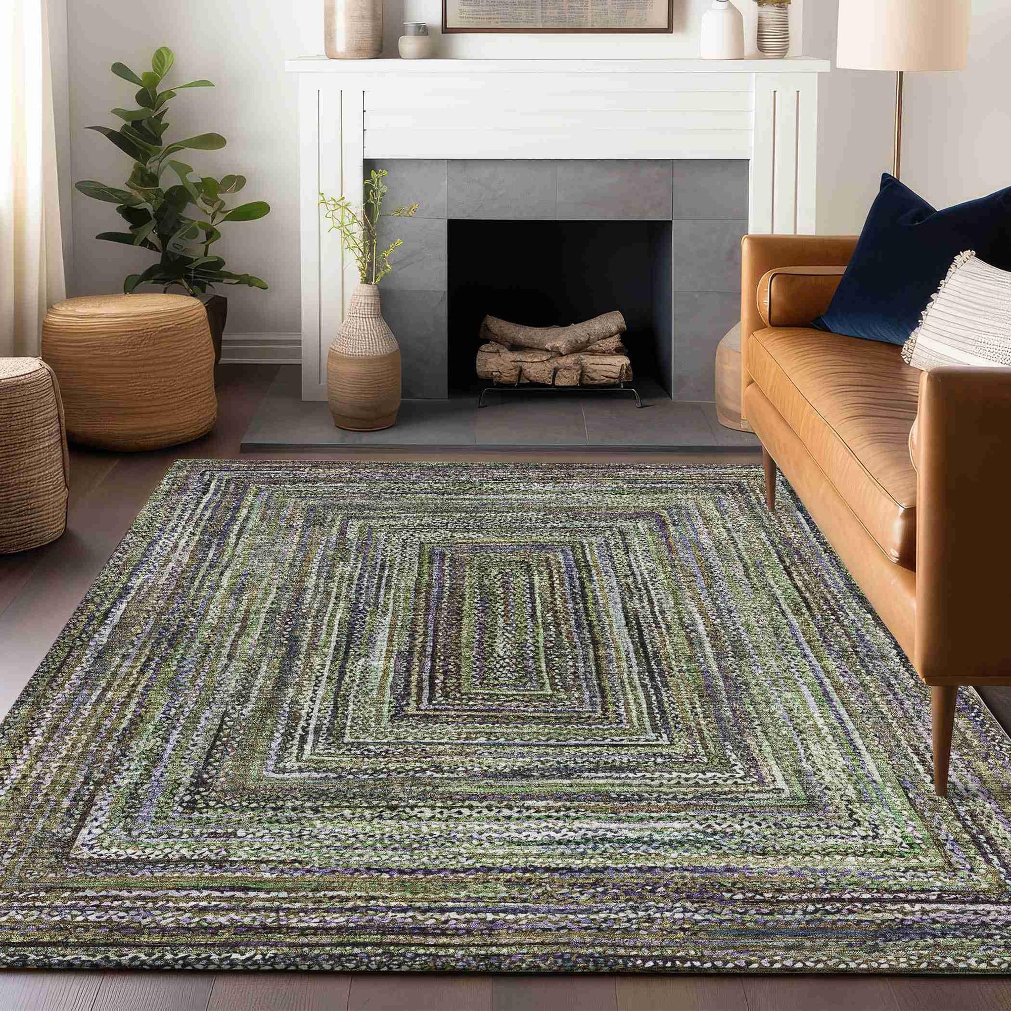 Addison Rugs Haelanor Green Washable Indoor-Outdoor Rug