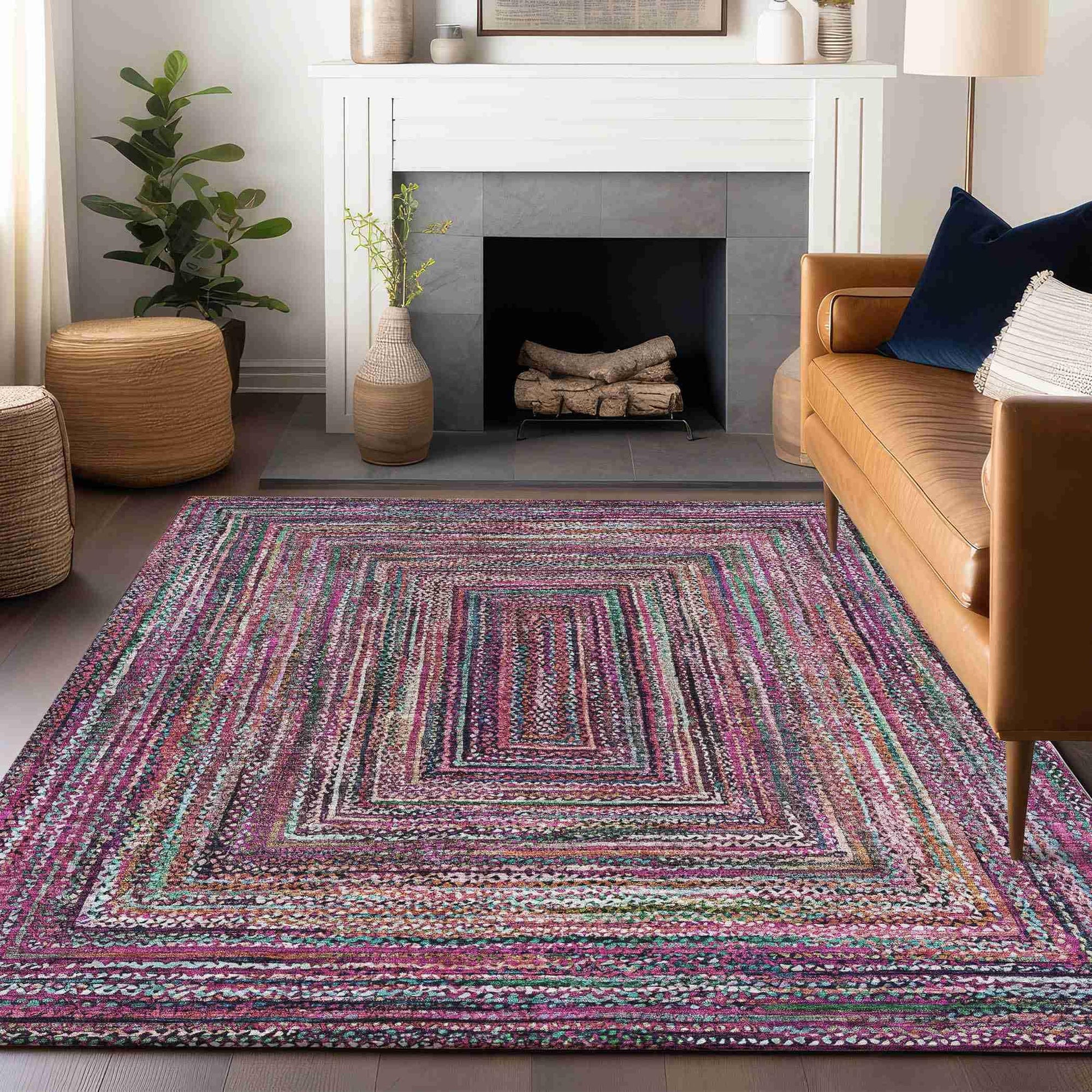 Addison Rugs Haelanor Pink Washable Indoor-Outdoor Rug