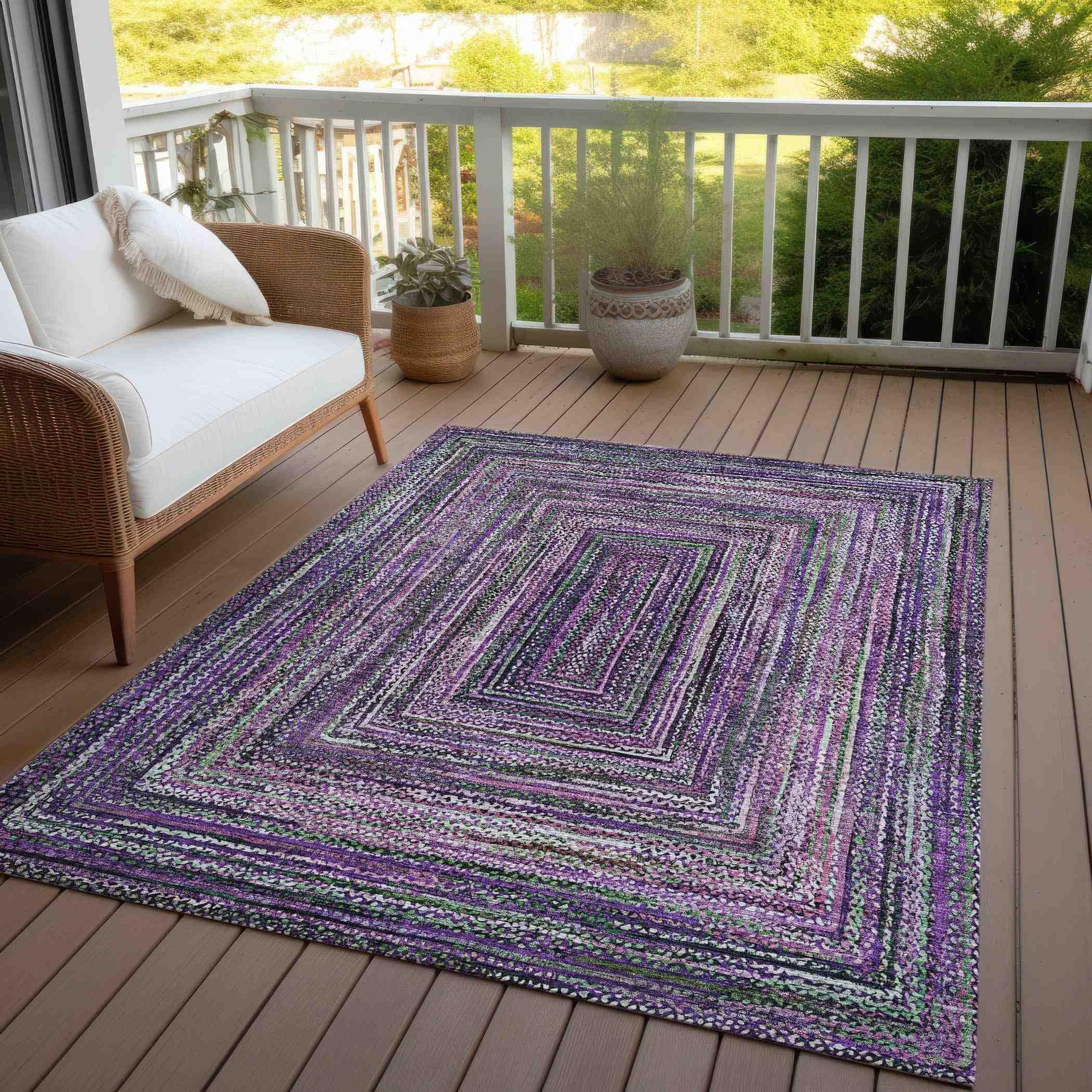 Addison Rugs Haelanor Purple Washable Indoor-Outdoor Rug