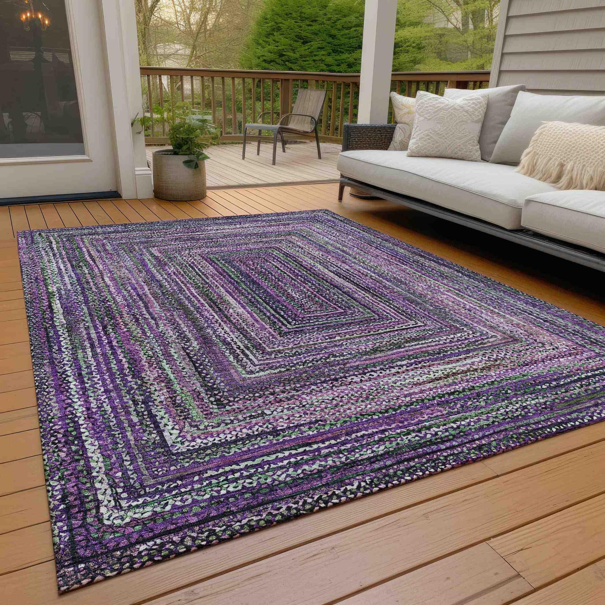 Addison Rugs Haelanor Purple Washable Indoor-Outdoor Rug