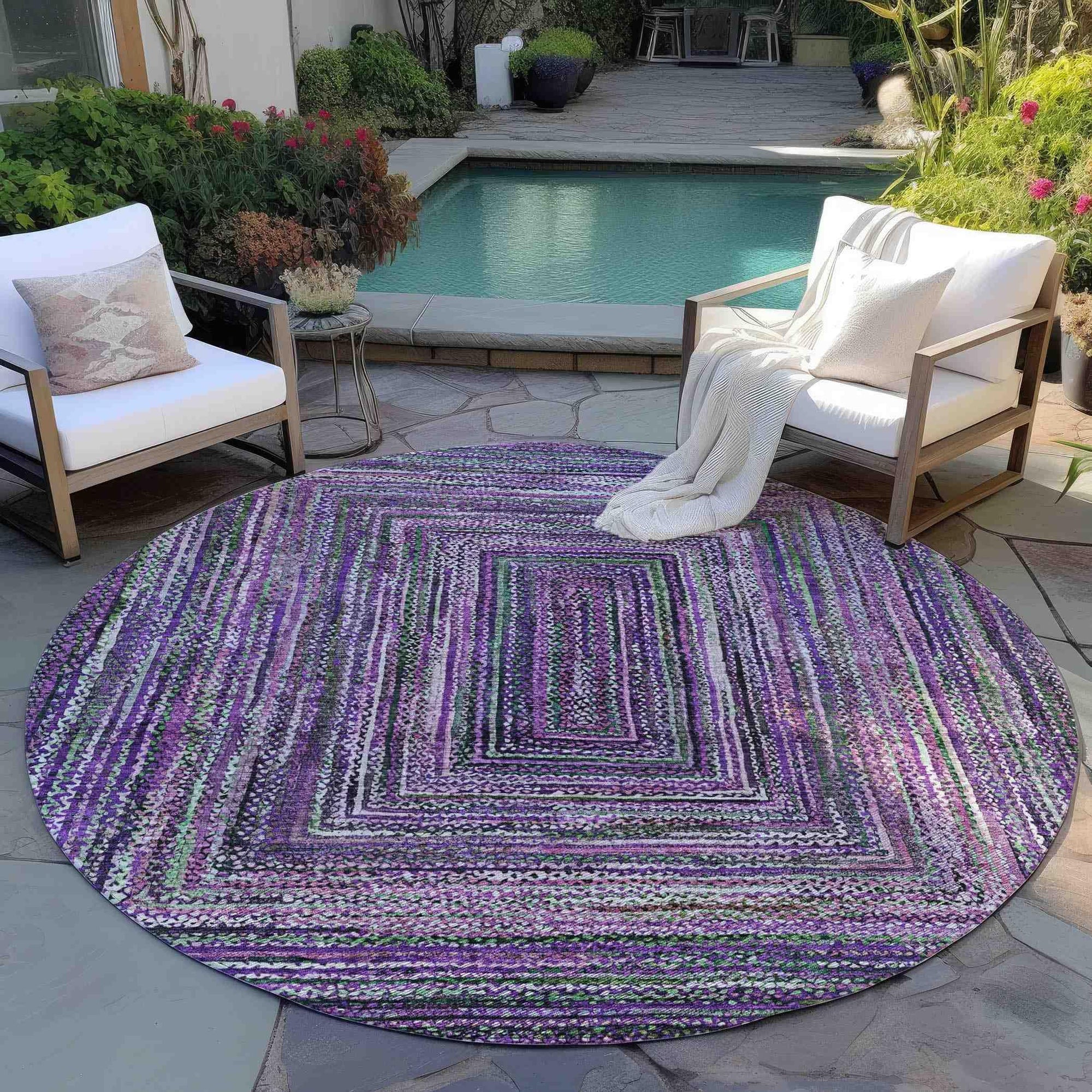 Addison Rugs Haelanor Purple Washable Indoor-Outdoor Rug