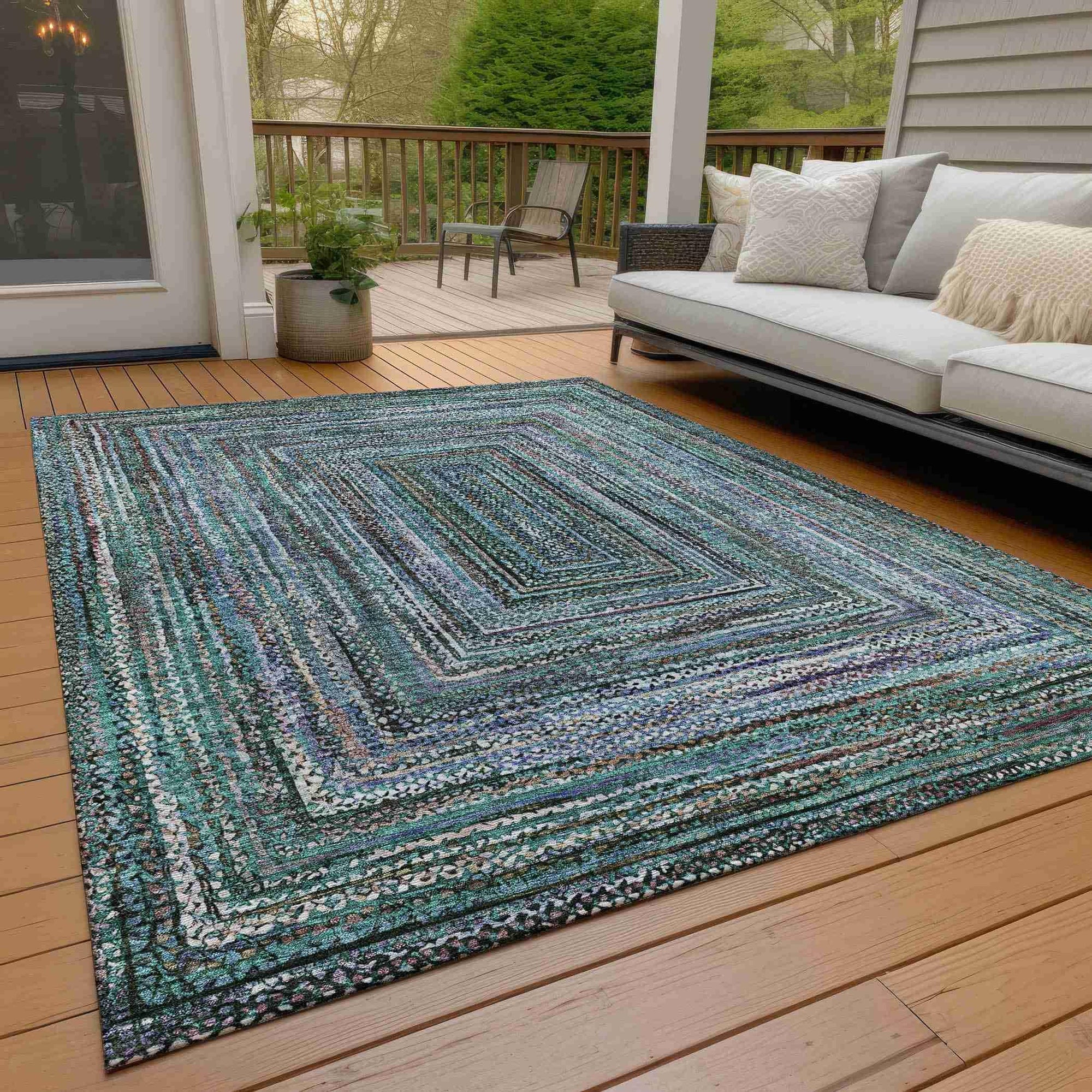 Addison Rugs Haelanor Teal Washable Indoor-Outdoor Rug