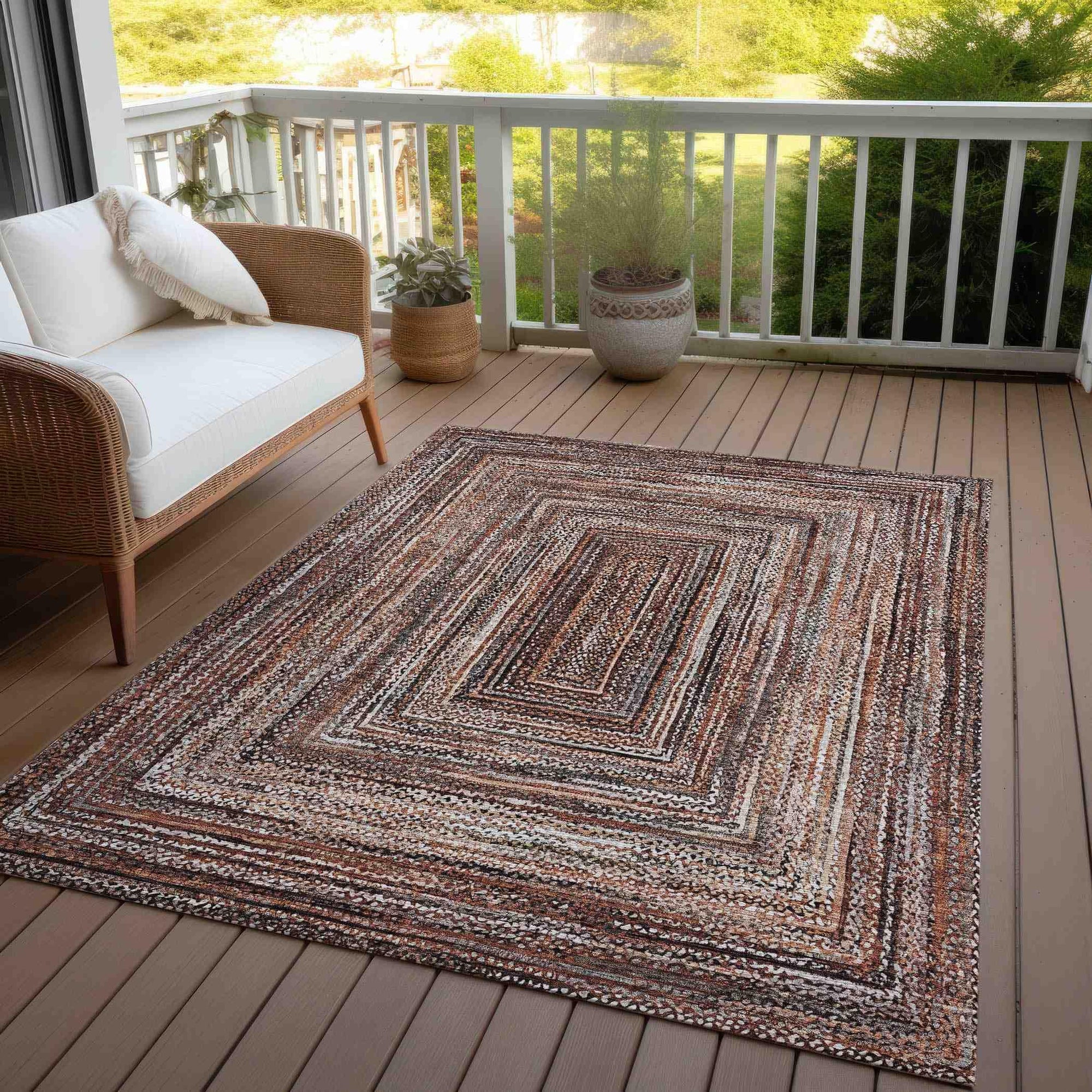 Addison Rugs Haelanor Orange Washable Indoor-Outdoor Rug