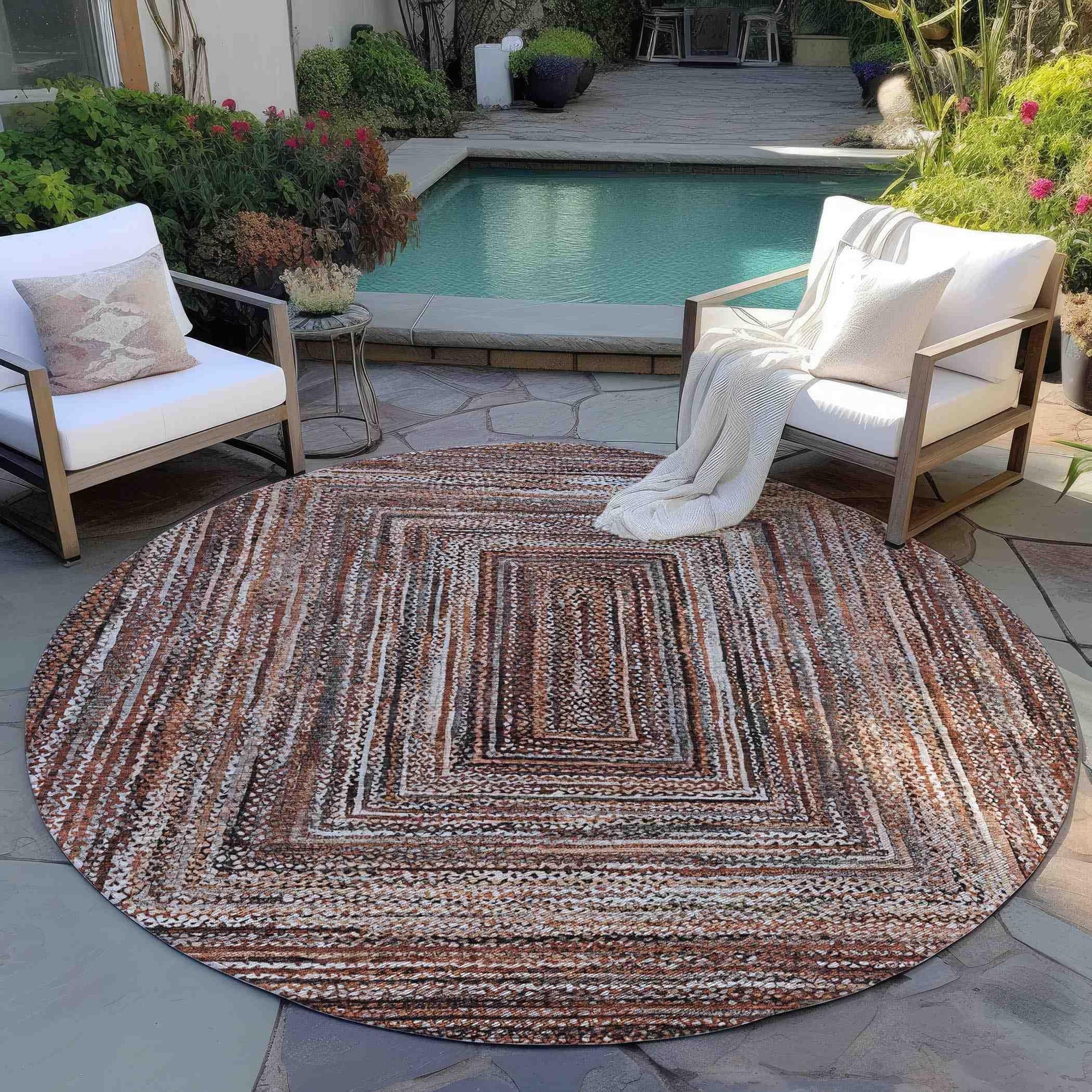 Addison Rugs Haelanor Orange Washable Indoor-Outdoor Rug