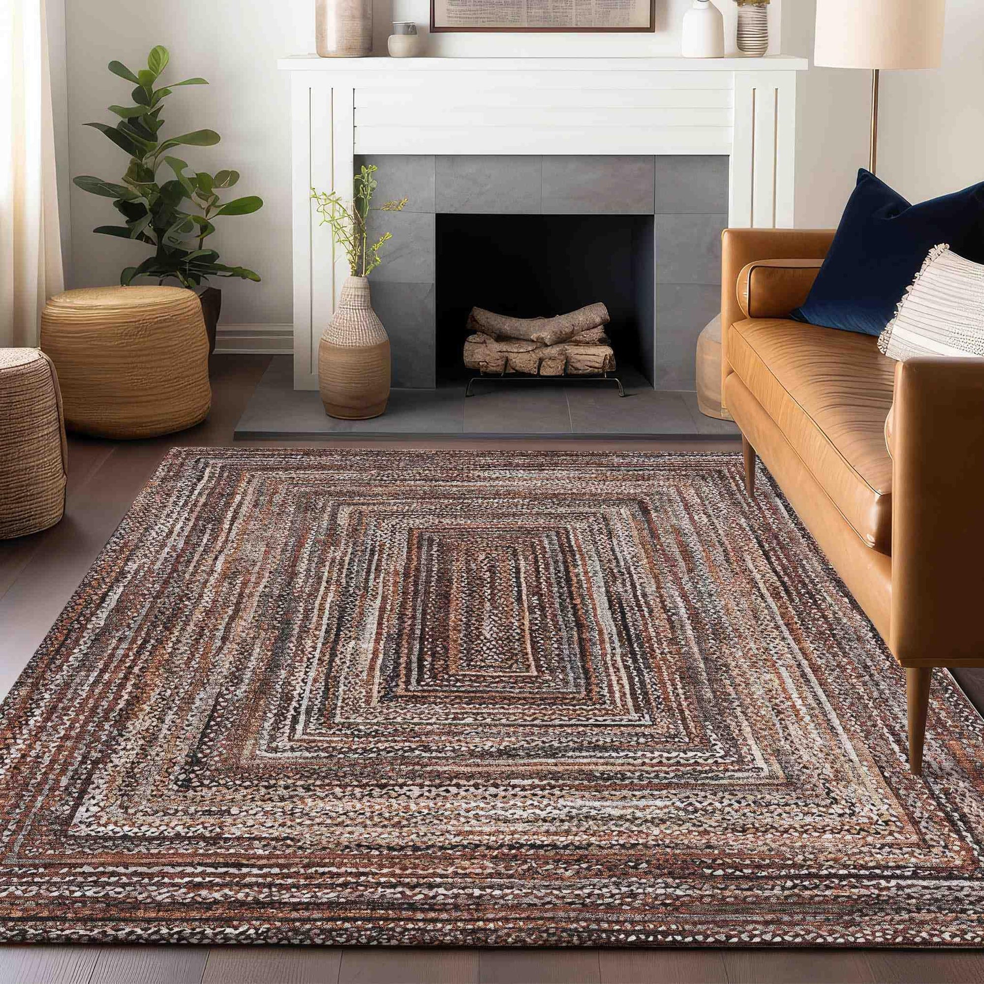 Addison Rugs Haelanor Orange Washable Indoor-Outdoor Rug