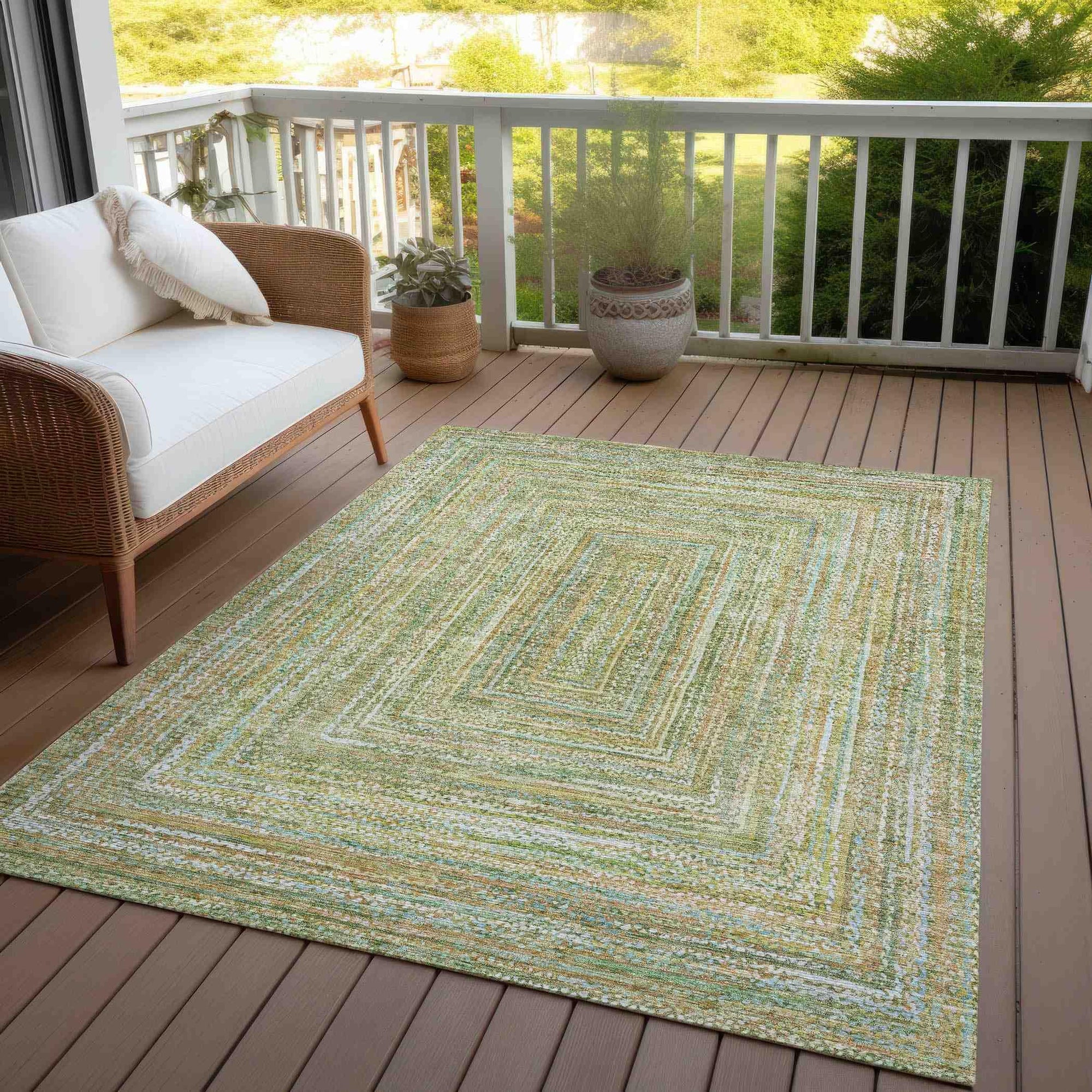 Addison Rugs Haelara Green Washable Indoor-Outdoor Rug