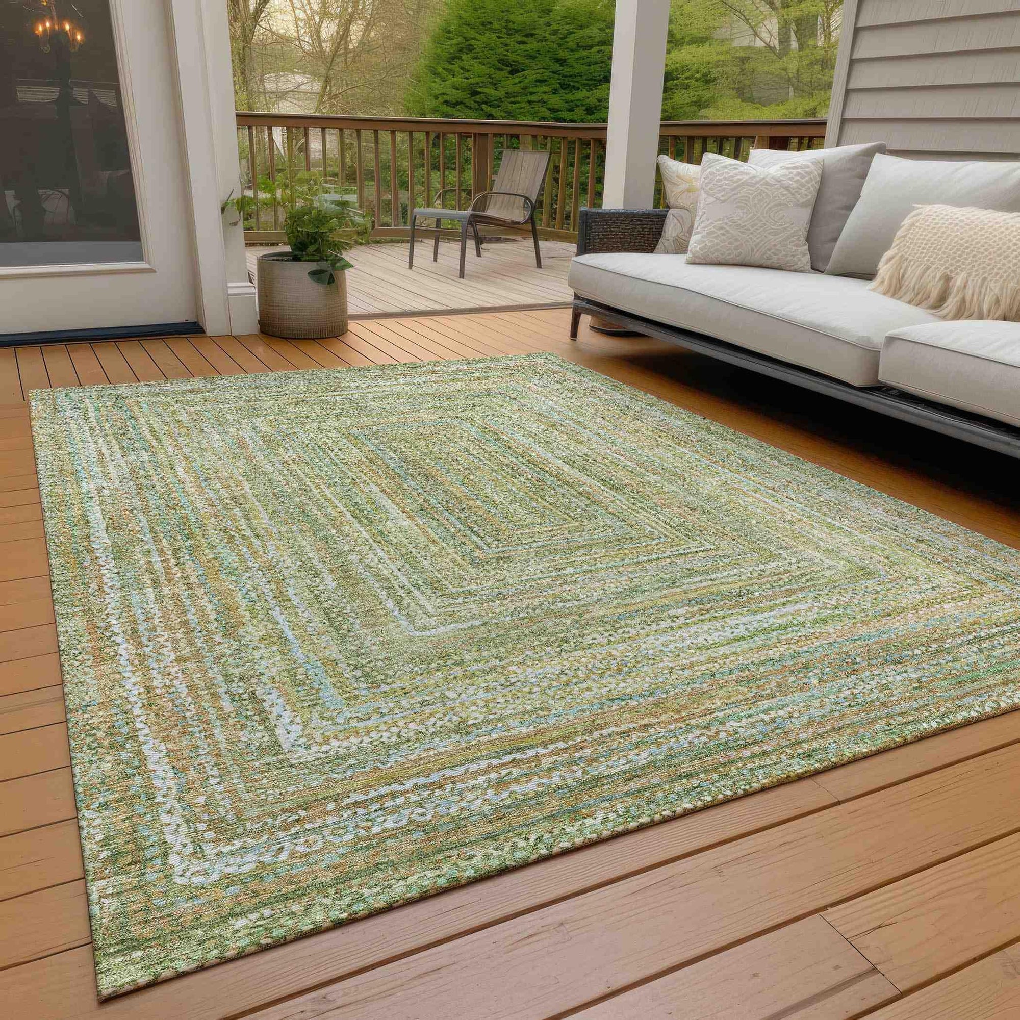 Addison Rugs Haelara Green Washable Indoor-Outdoor Rug