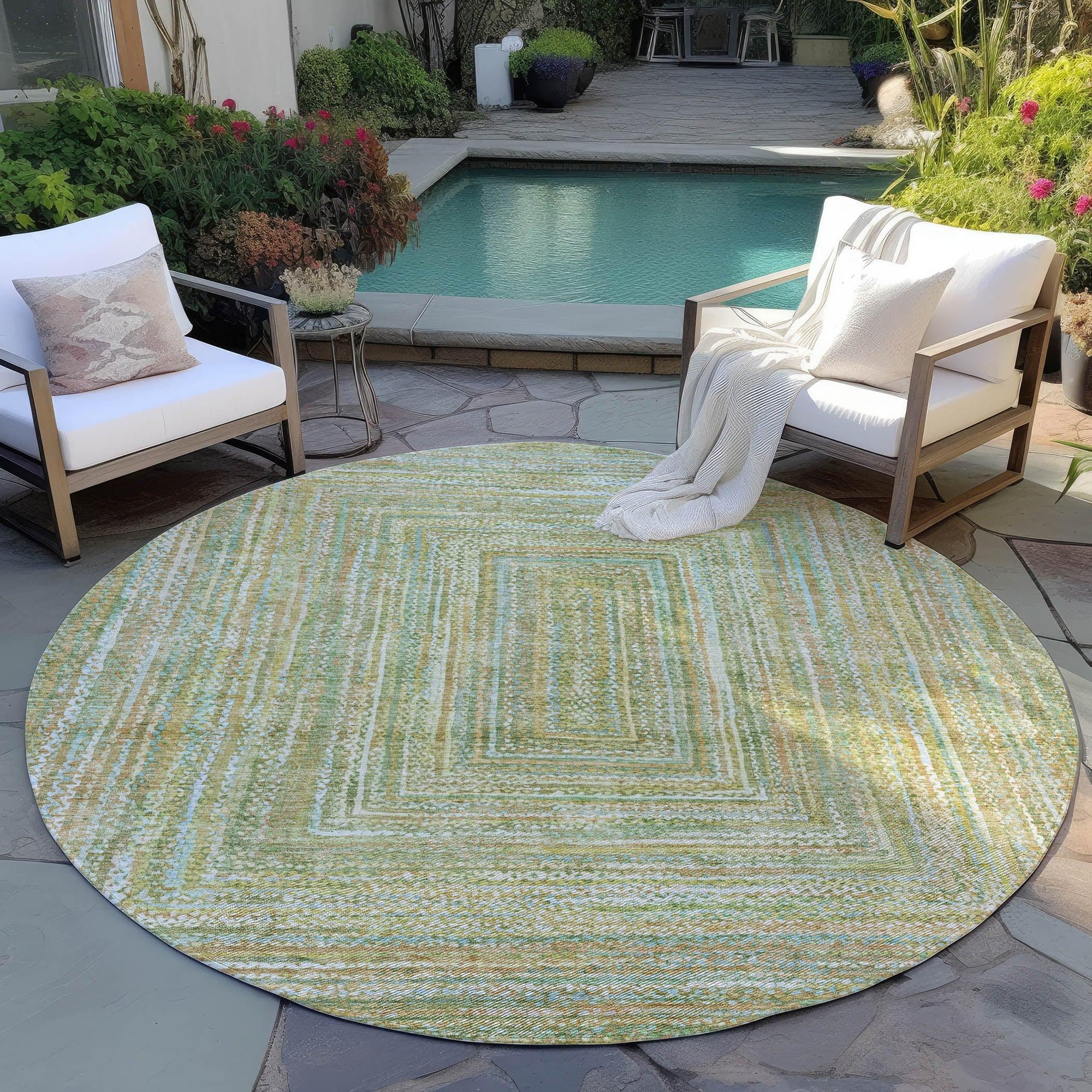 Addison Rugs Haelara Green Washable Indoor-Outdoor Rug